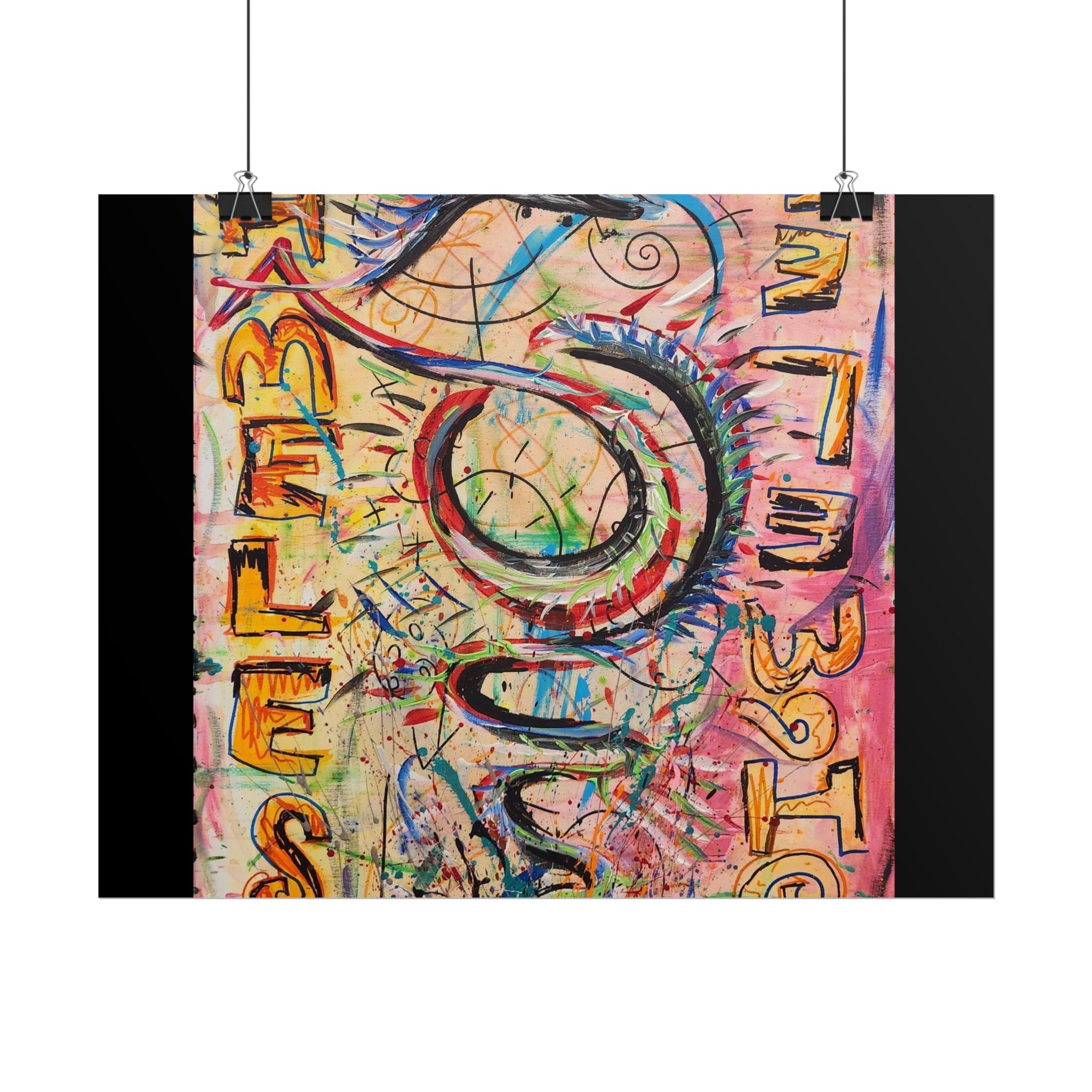 Rolled Poster — Colorful 'Shameless' Abstract Snake Art Print