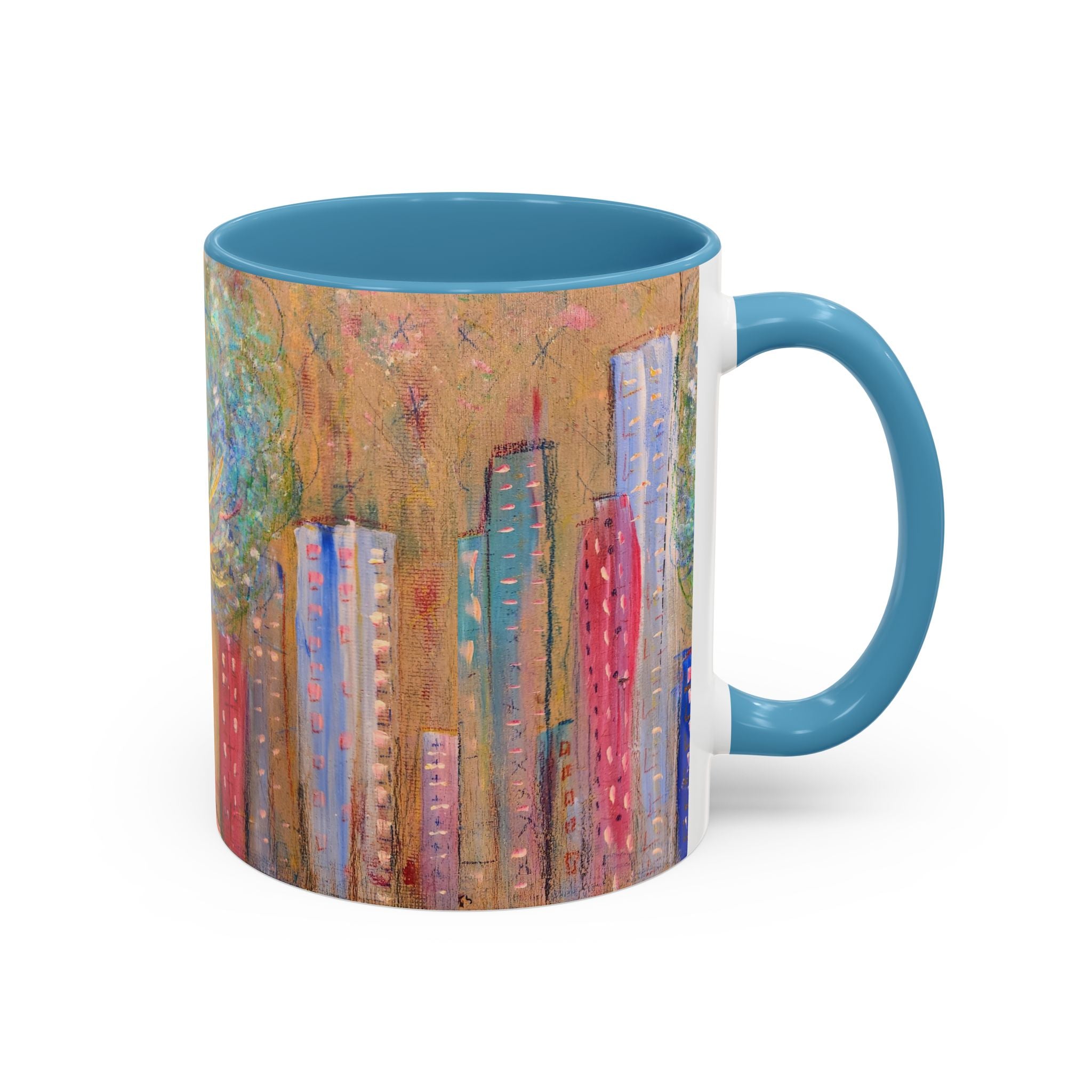 City Tree Coffee Mug — Colorful Urban Tree Art Accent Mug (11/15 oz)