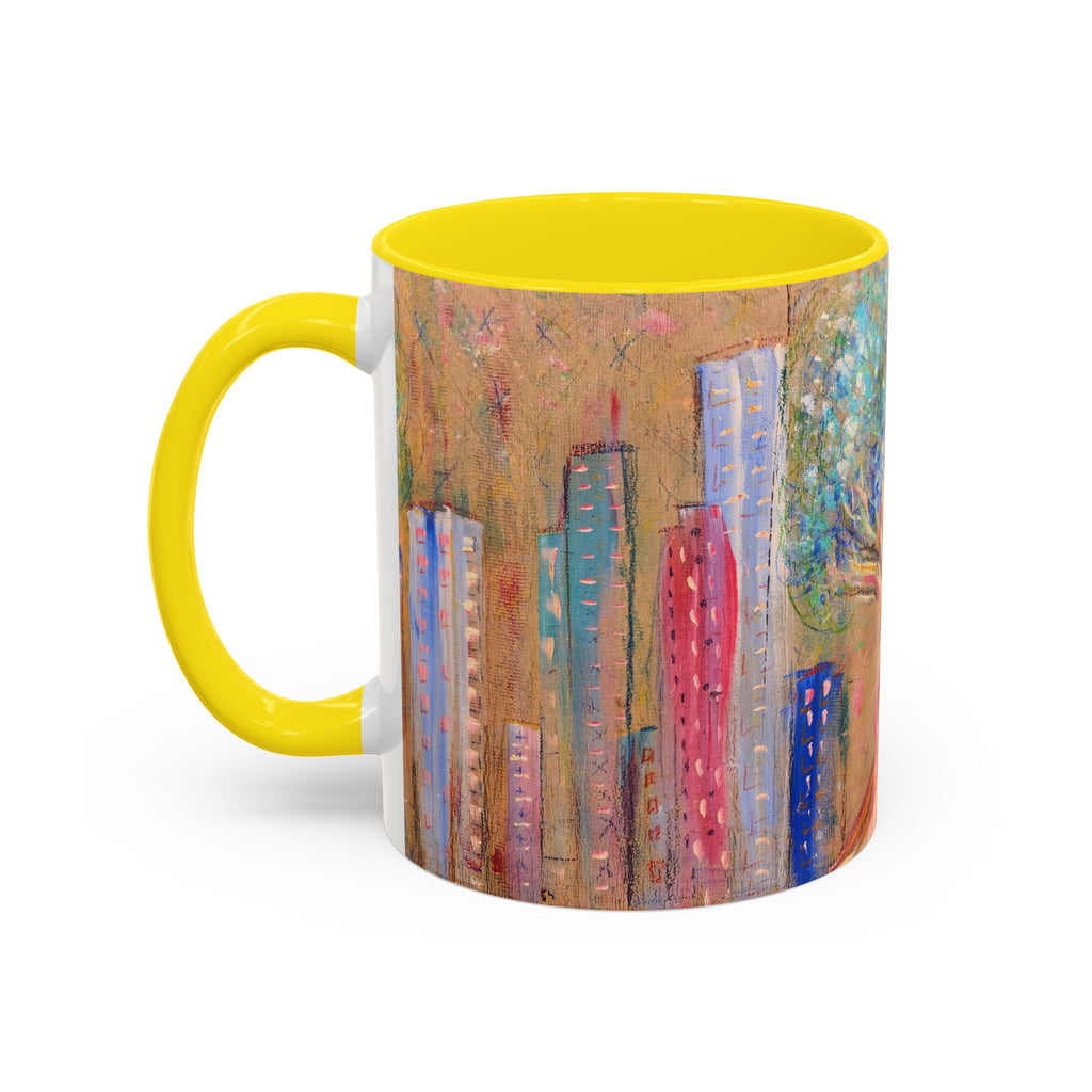 City Tree Coffee Mug — Colorful Urban Tree Art Accent Mug (11/15 oz)