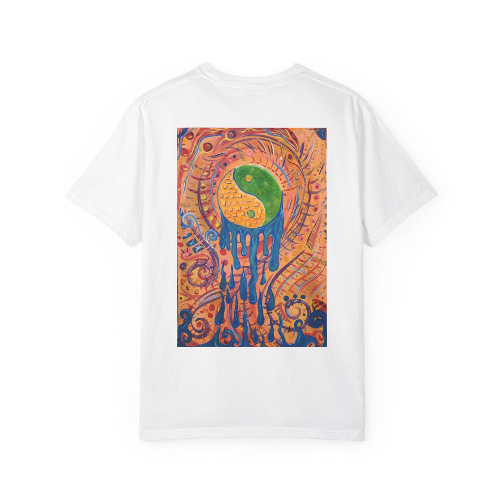 Yin-Yang Drip Art Tee — Abstract Psychedelic Graphic T-Shirt