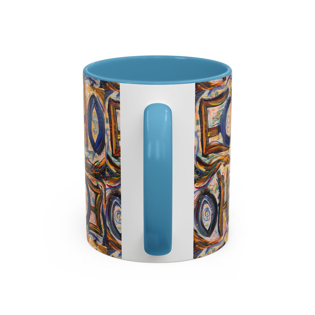 Echo Abstract Geometric Accent Coffee Mug – Colorful Modern Art Design (11/15 oz)