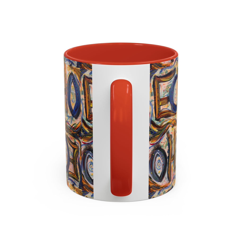 Echo Abstract Geometric Accent Coffee Mug – Colorful Modern Art Design (11/15 oz)