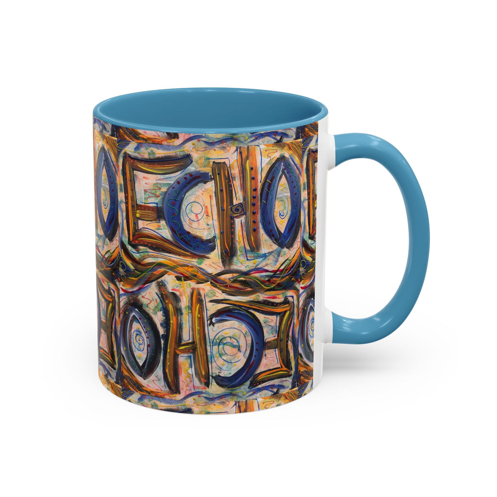 Echo Abstract Geometric Accent Coffee Mug – Colorful Modern Art Design (11/15 oz)