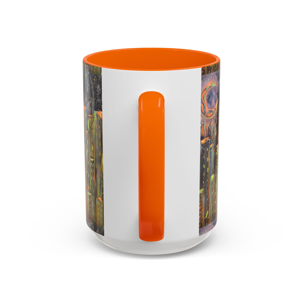Cityscape Night Coffee Mug — Neon Skyline Art Accent Mug