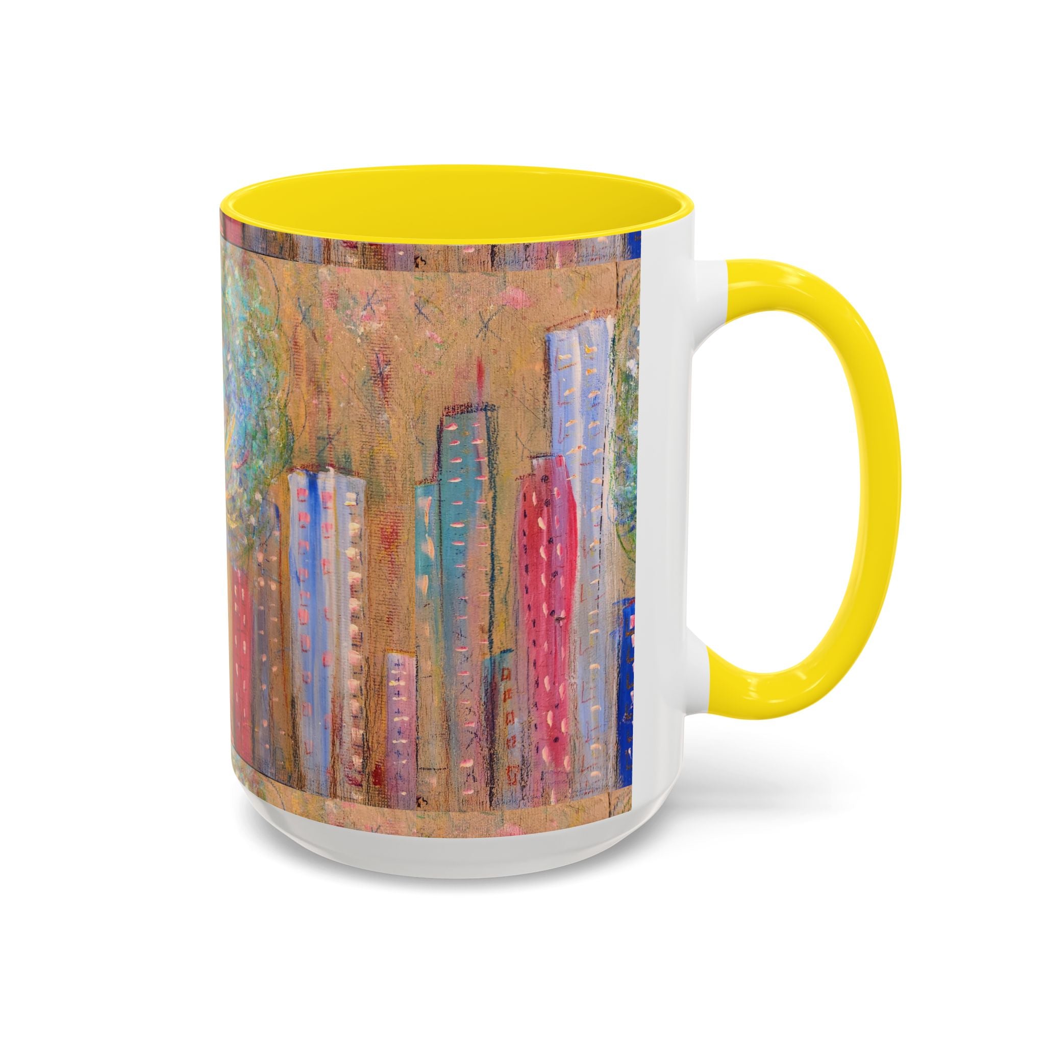 City Tree Coffee Mug — Colorful Urban Tree Art Accent Mug (11/15 oz)