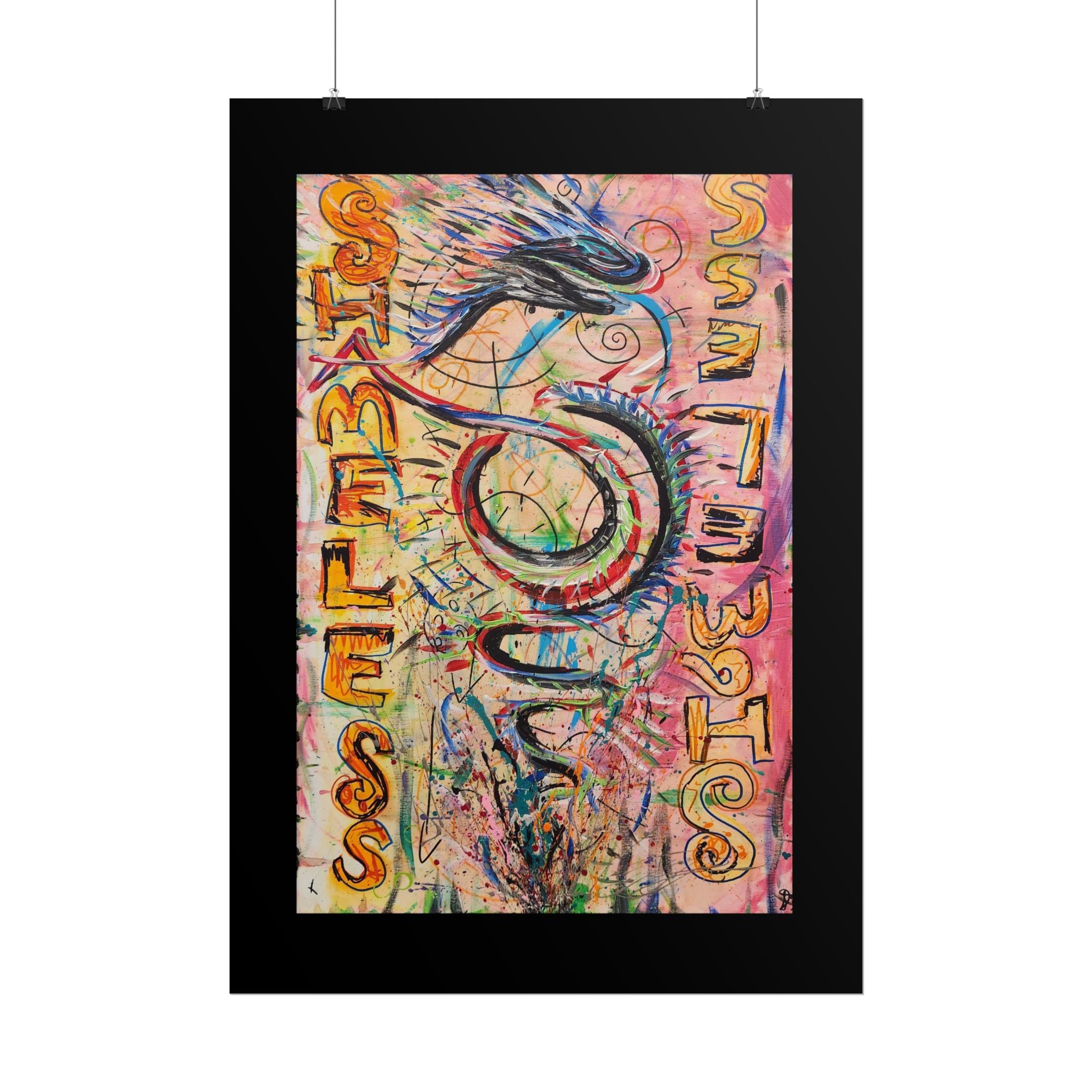 Rolled Poster — Colorful 'Shameless' Abstract Snake Art Print