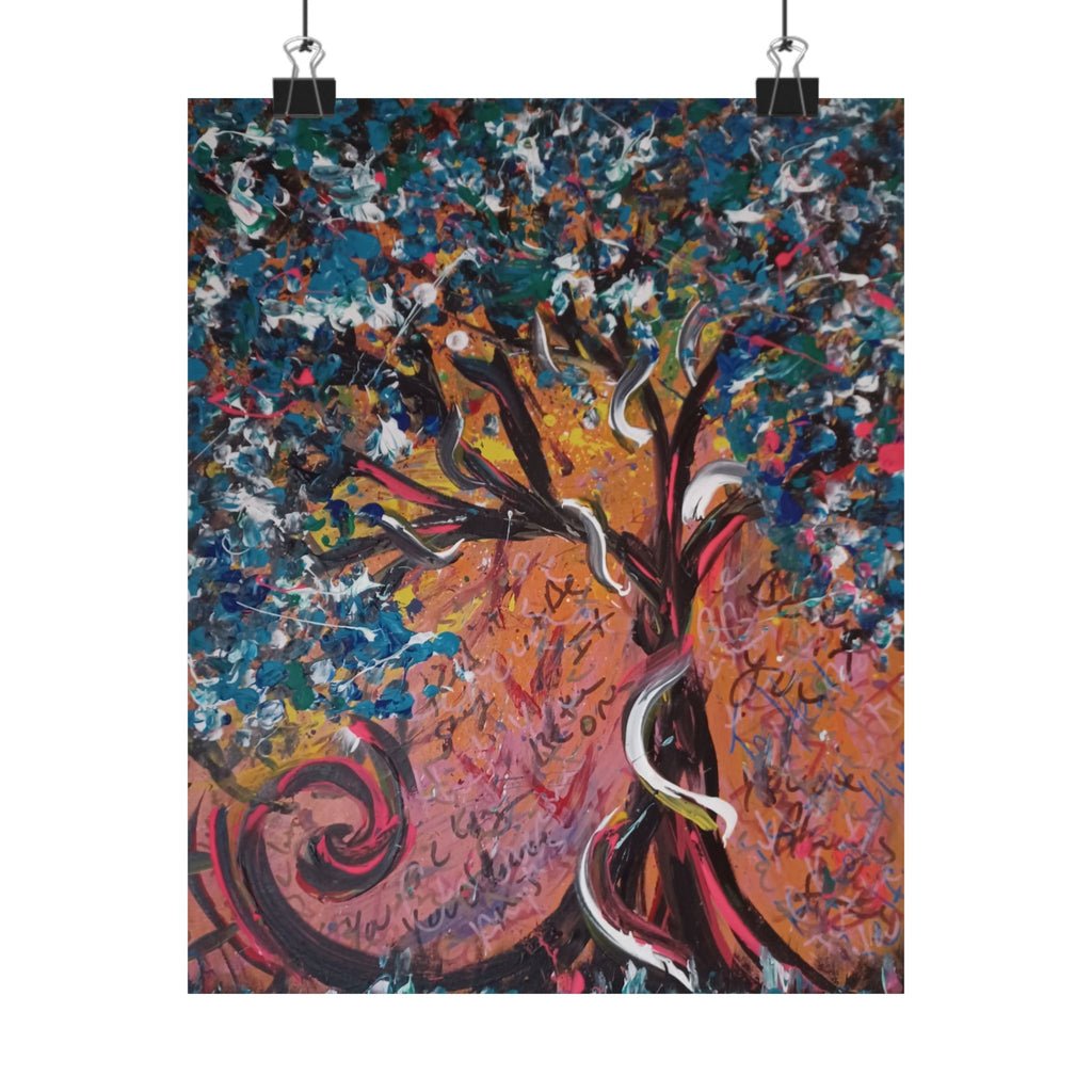 Abstract Tree Matte Poster — Colorful Whimsical Wall Art