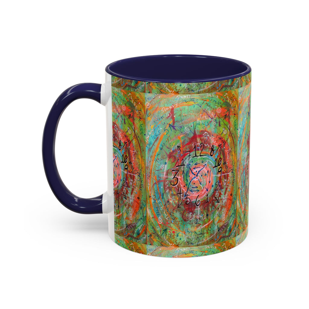 Boho Tarot Clockwork Accent Coffee Mug — Vibrant Abstract Mystic Art (11/15oz)