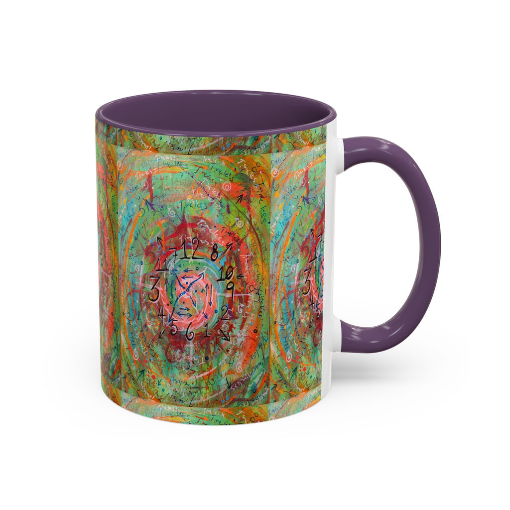 Boho Tarot Clockwork Accent Coffee Mug — Vibrant Abstract Mystic Art (11/15oz)