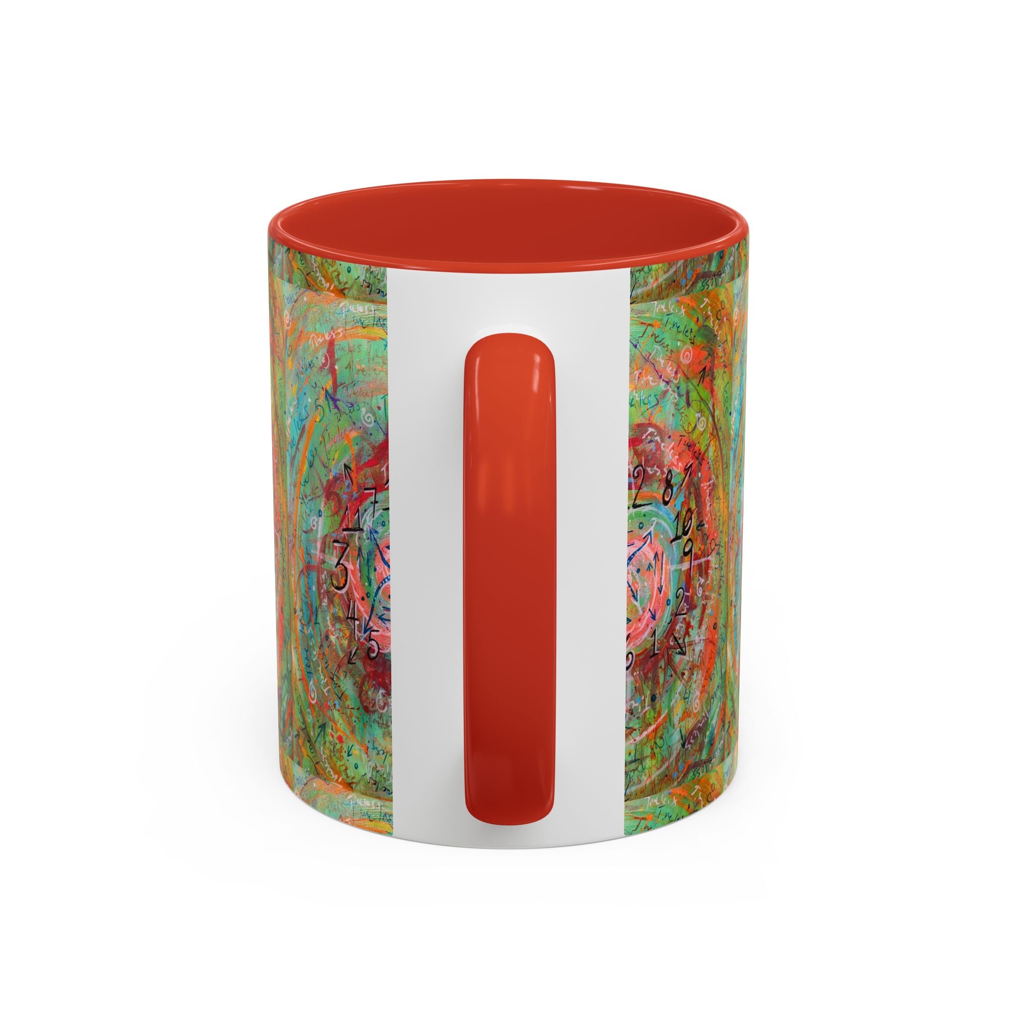 Boho Tarot Clockwork Accent Coffee Mug — Vibrant Abstract Mystic Art (11/15oz)