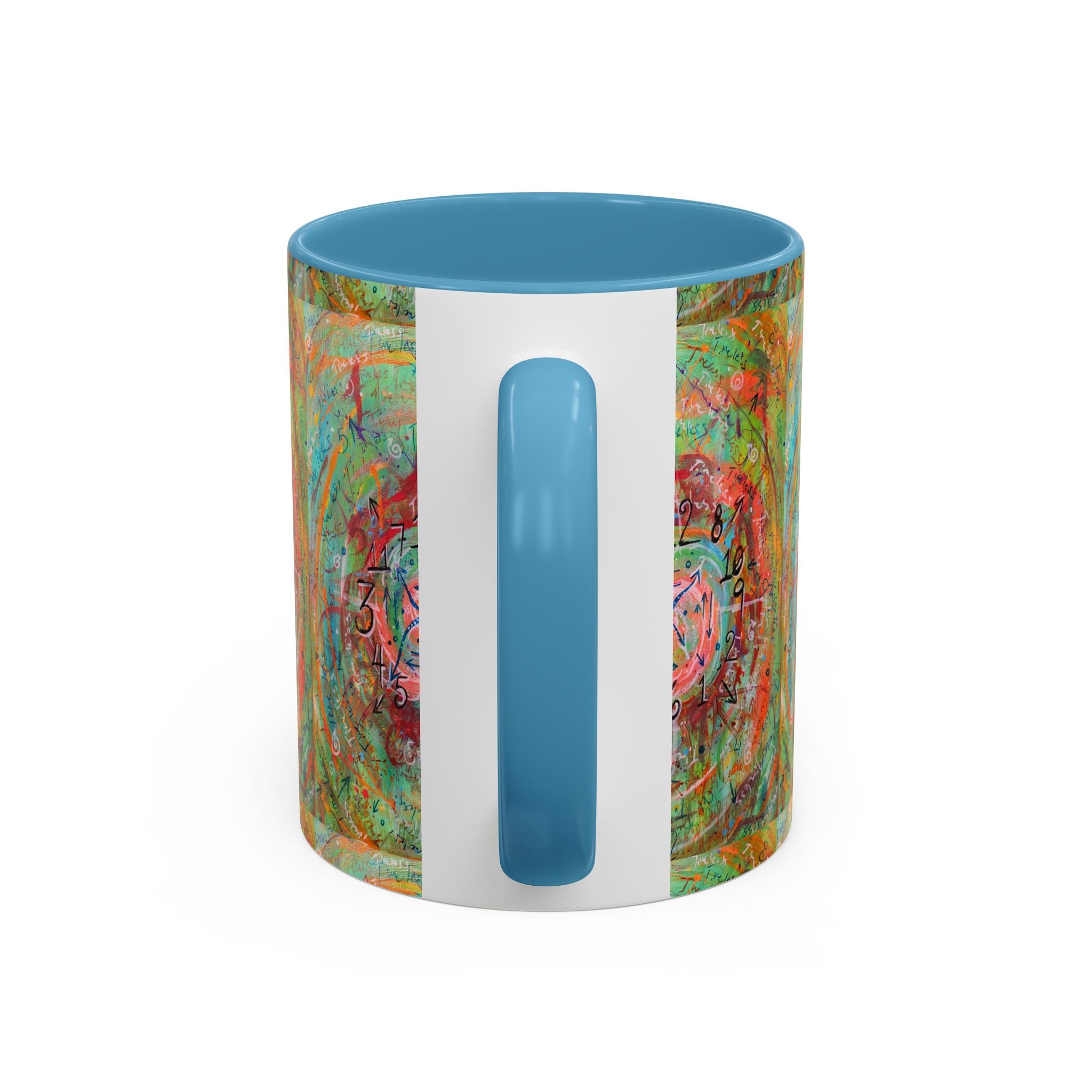 Boho Tarot Clockwork Accent Coffee Mug — Vibrant Abstract Mystic Art (11/15oz)