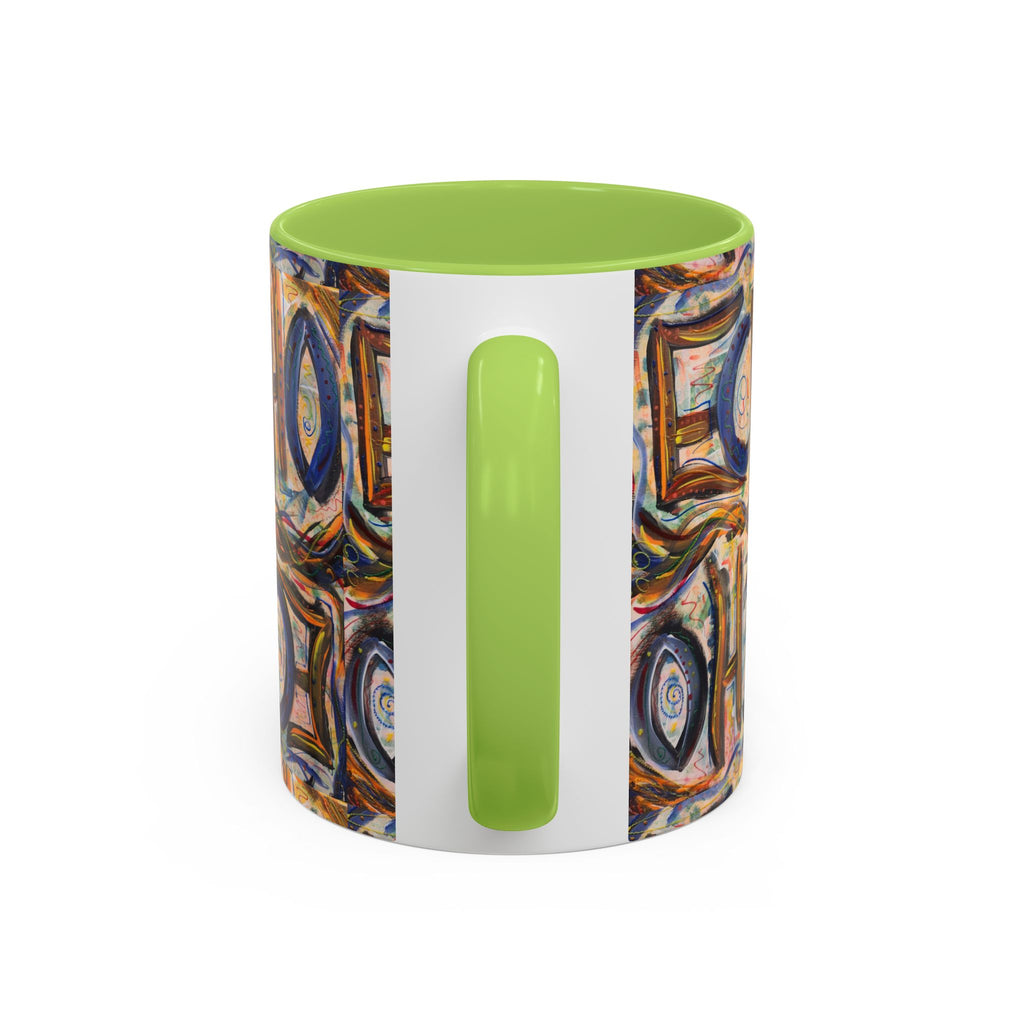 Echo Abstract Geometric Accent Coffee Mug – Colorful Modern Art Design (11/15 oz)