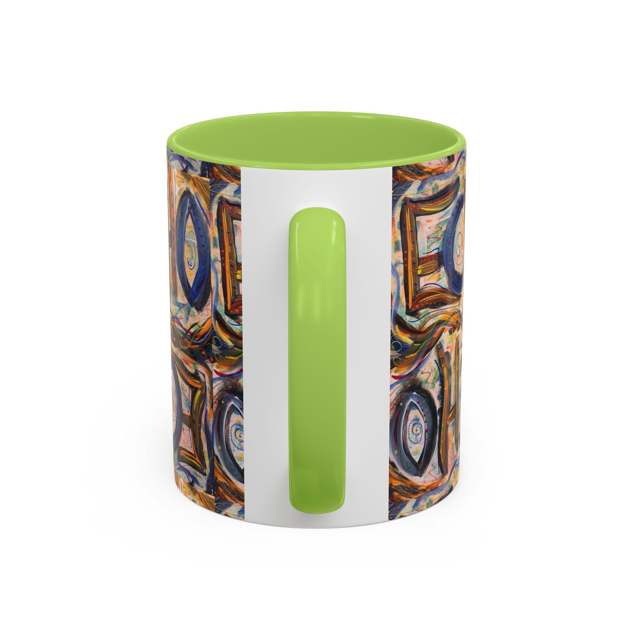 Echo Abstract Geometric Accent Coffee Mug – Colorful Modern Art Design (11/15 oz)