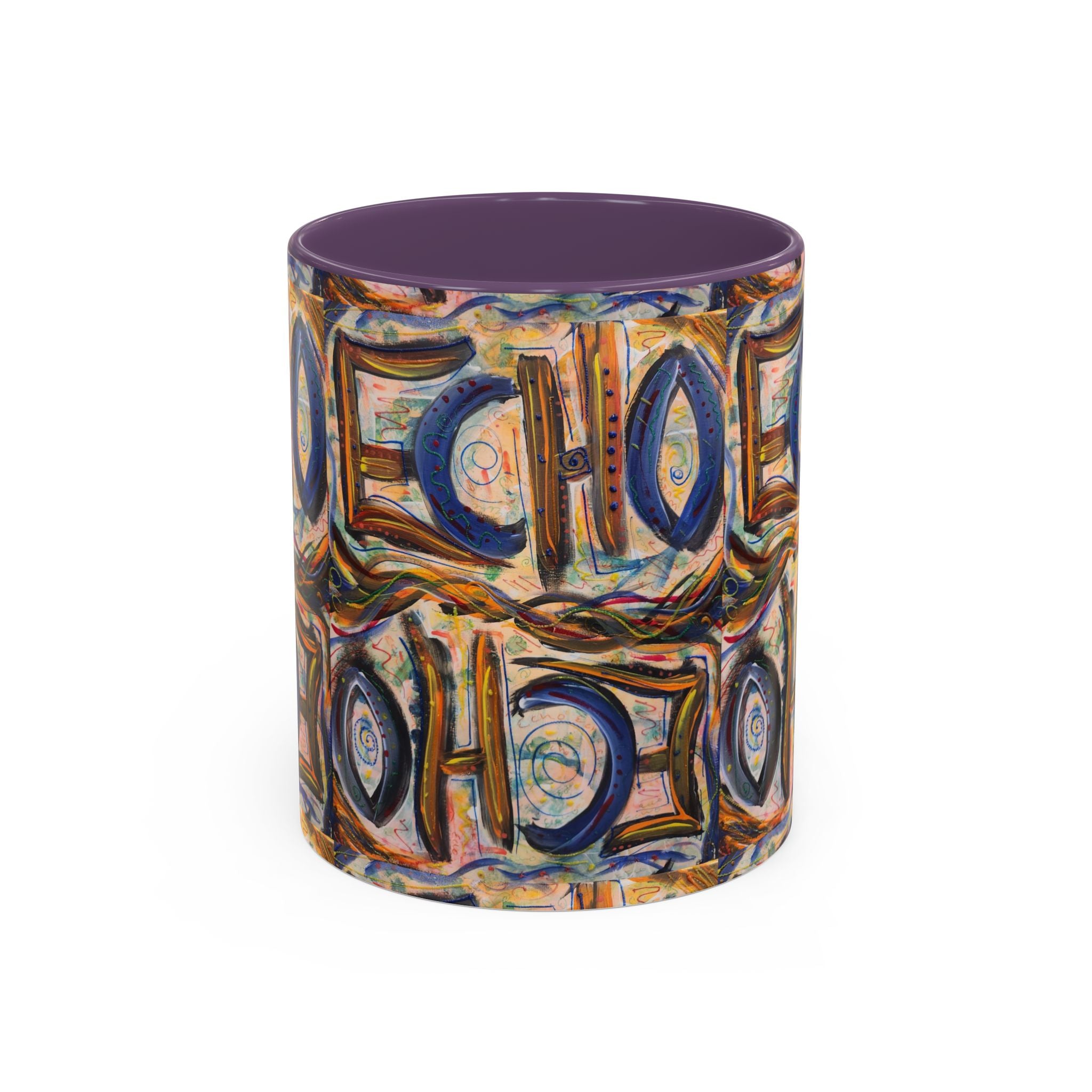 Echo Abstract Geometric Accent Coffee Mug – Colorful Modern Art Design (11/15 oz)