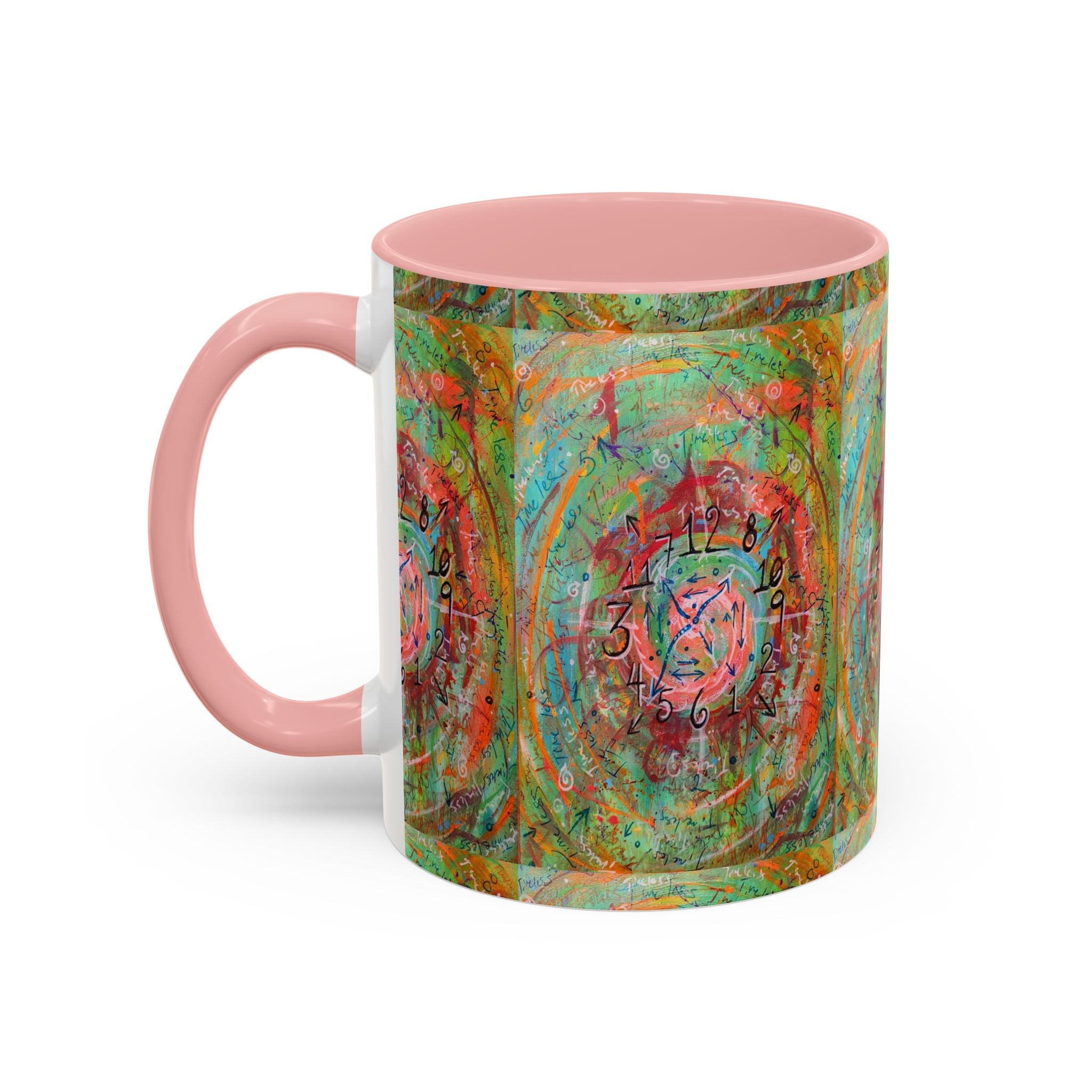 Boho Tarot Clockwork Accent Coffee Mug — Vibrant Abstract Mystic Art (11/15oz)