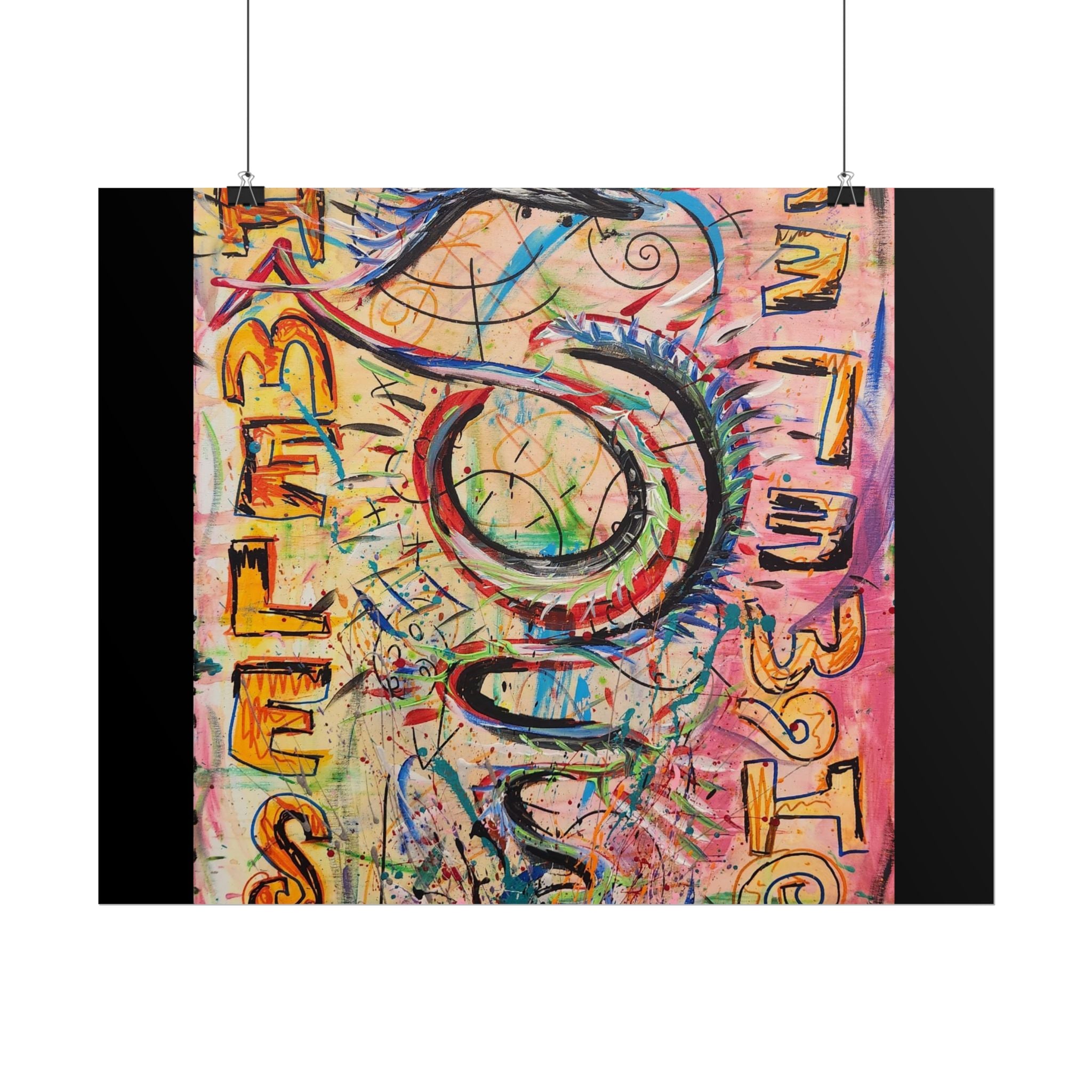 Rolled Poster — Colorful 'Shameless' Abstract Snake Art Print
