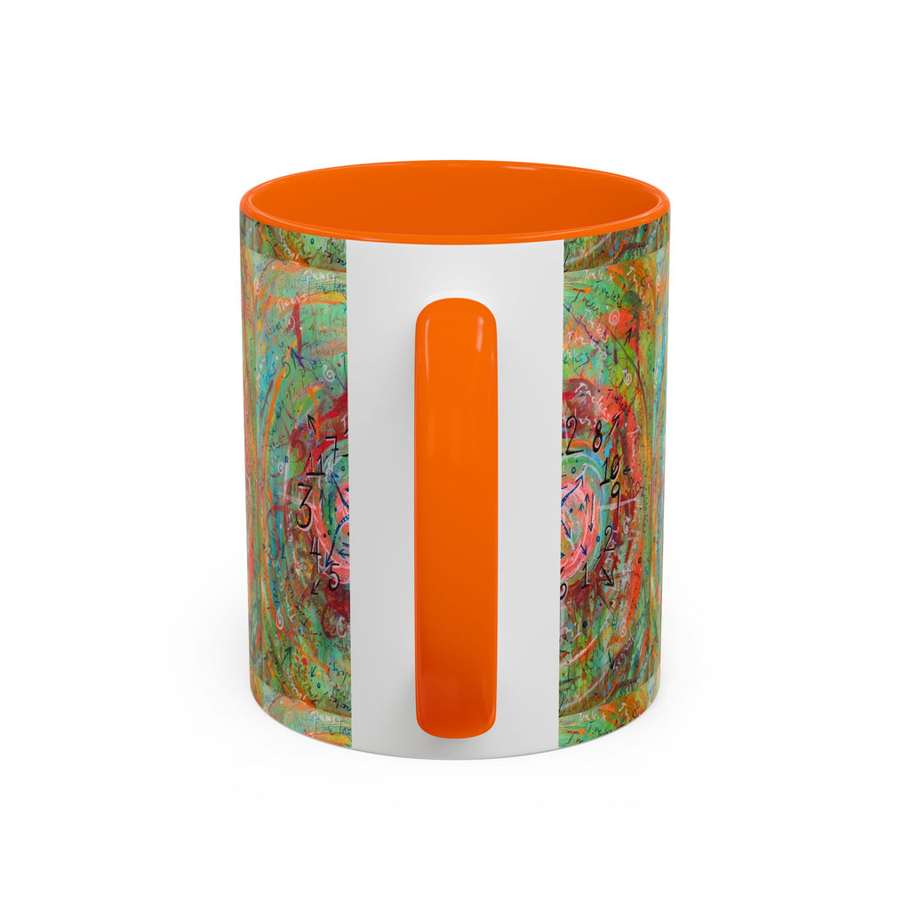 Boho Tarot Clockwork Accent Coffee Mug — Vibrant Abstract Mystic Art (11/15oz)