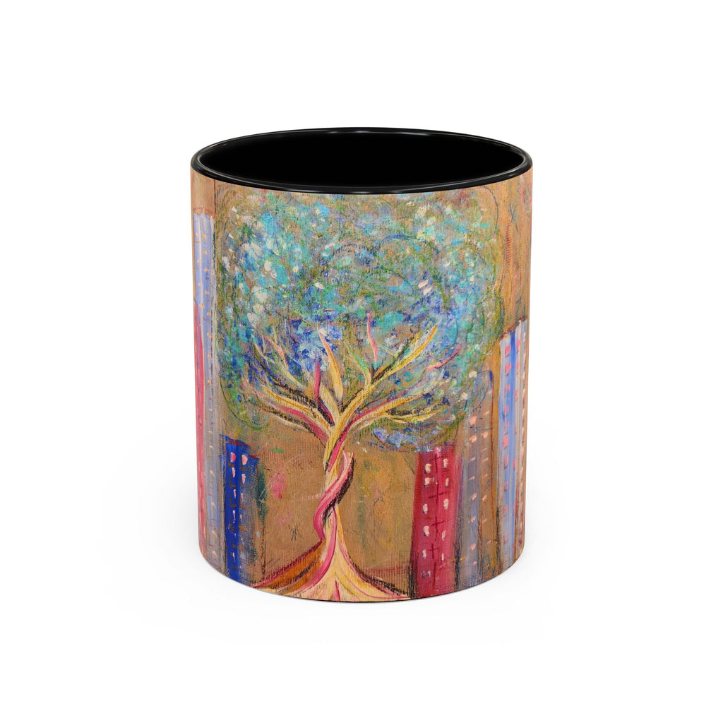 City Tree Coffee Mug — Colorful Urban Tree Art Accent Mug (11/15 oz)