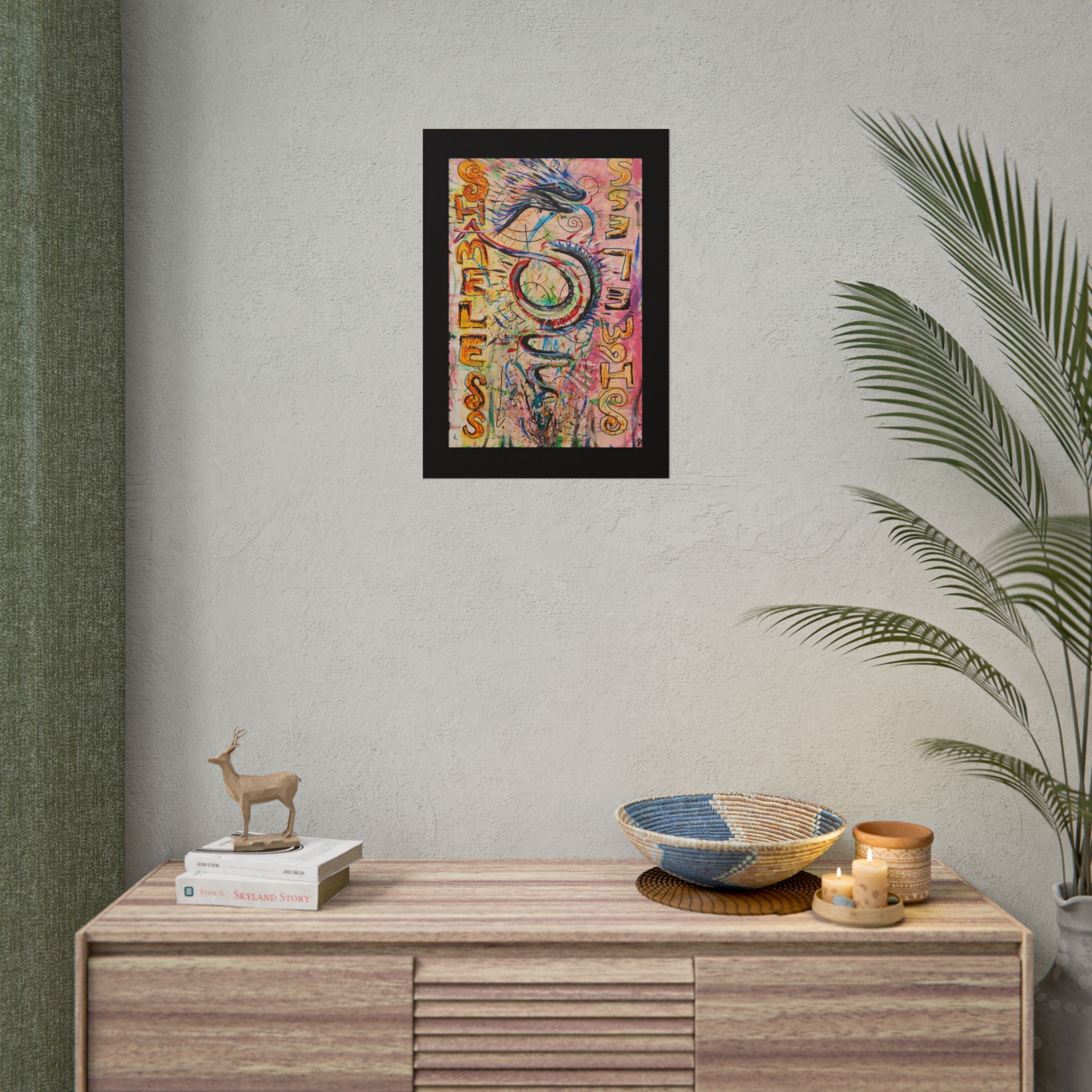 Rolled Poster — Colorful 'Shameless' Abstract Snake Art Print
