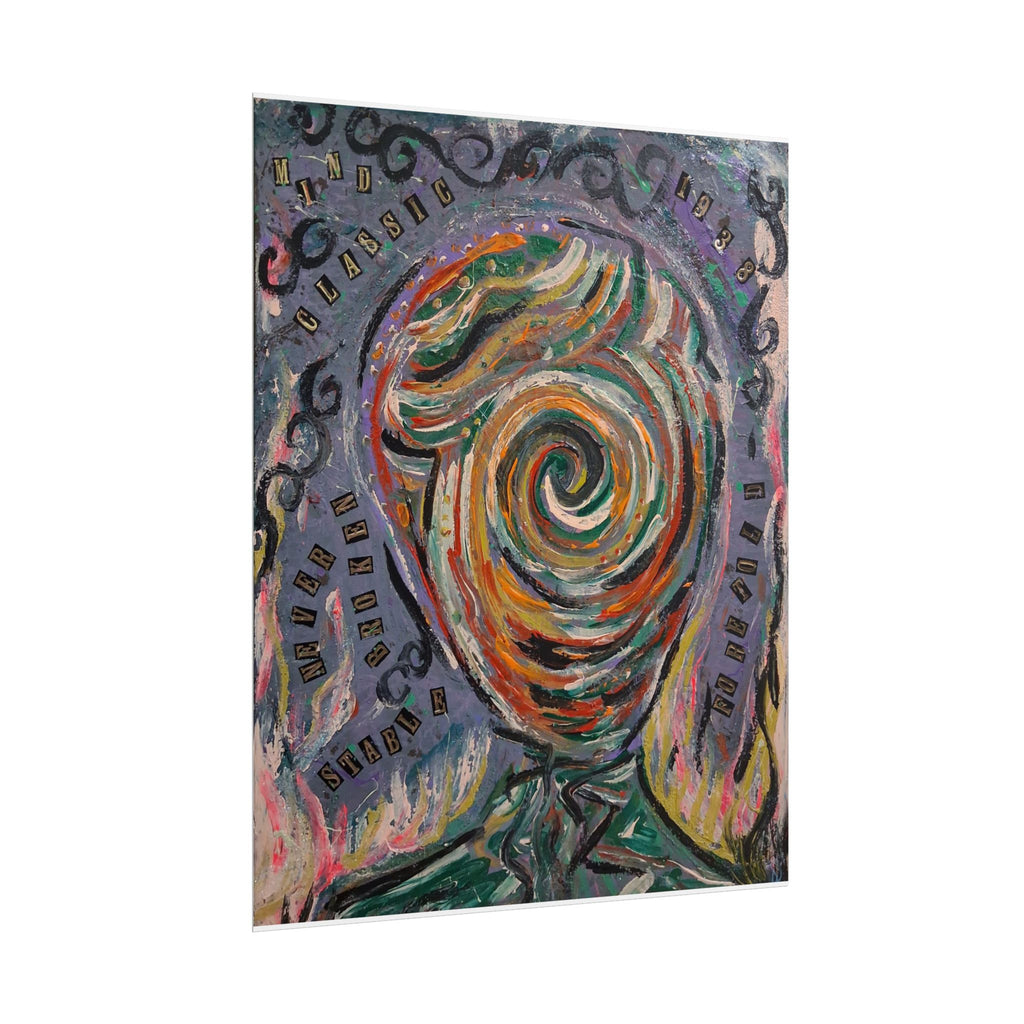 Surreal Swirl Face Poster — Abstract Expressionist Rolled Art Print