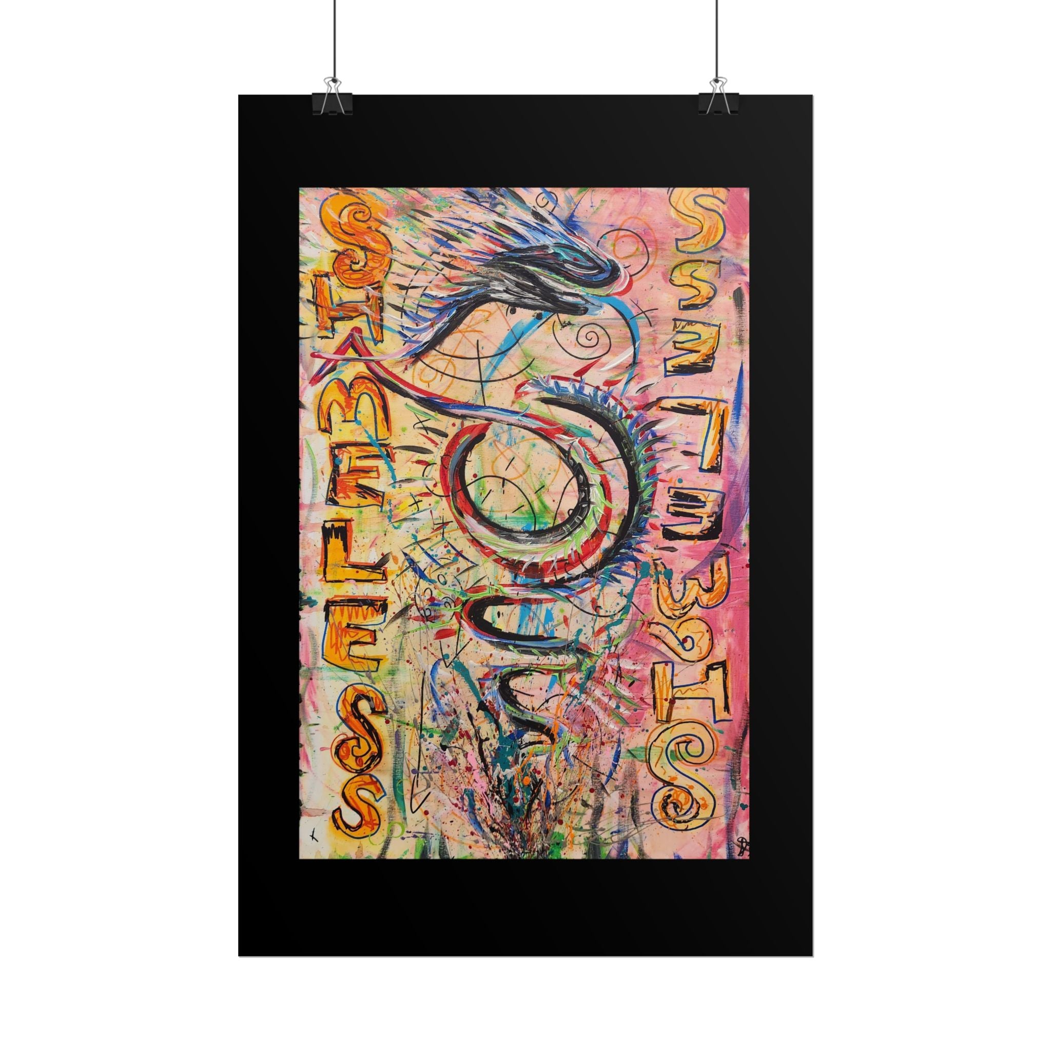 Rolled Poster — Colorful 'Shameless' Abstract Snake Art Print