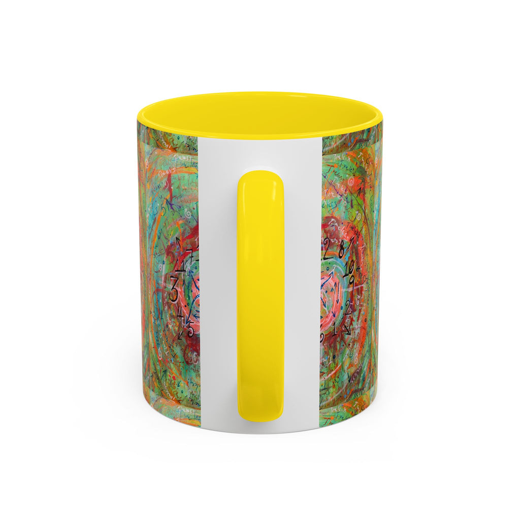 Boho Tarot Clockwork Accent Coffee Mug — Vibrant Abstract Mystic Art (11/15oz)