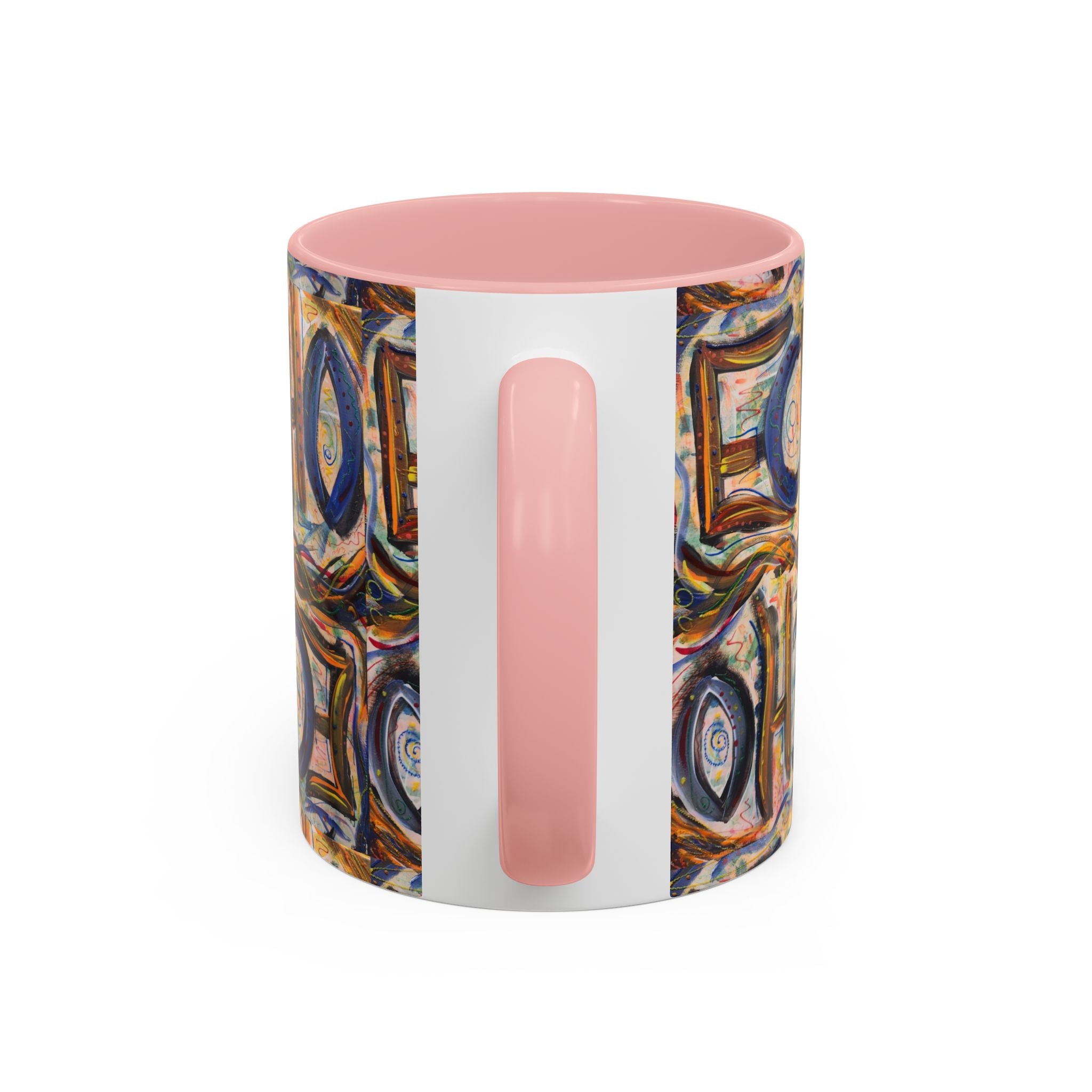 Echo Abstract Geometric Accent Coffee Mug – Colorful Modern Art Design (11/15 oz)