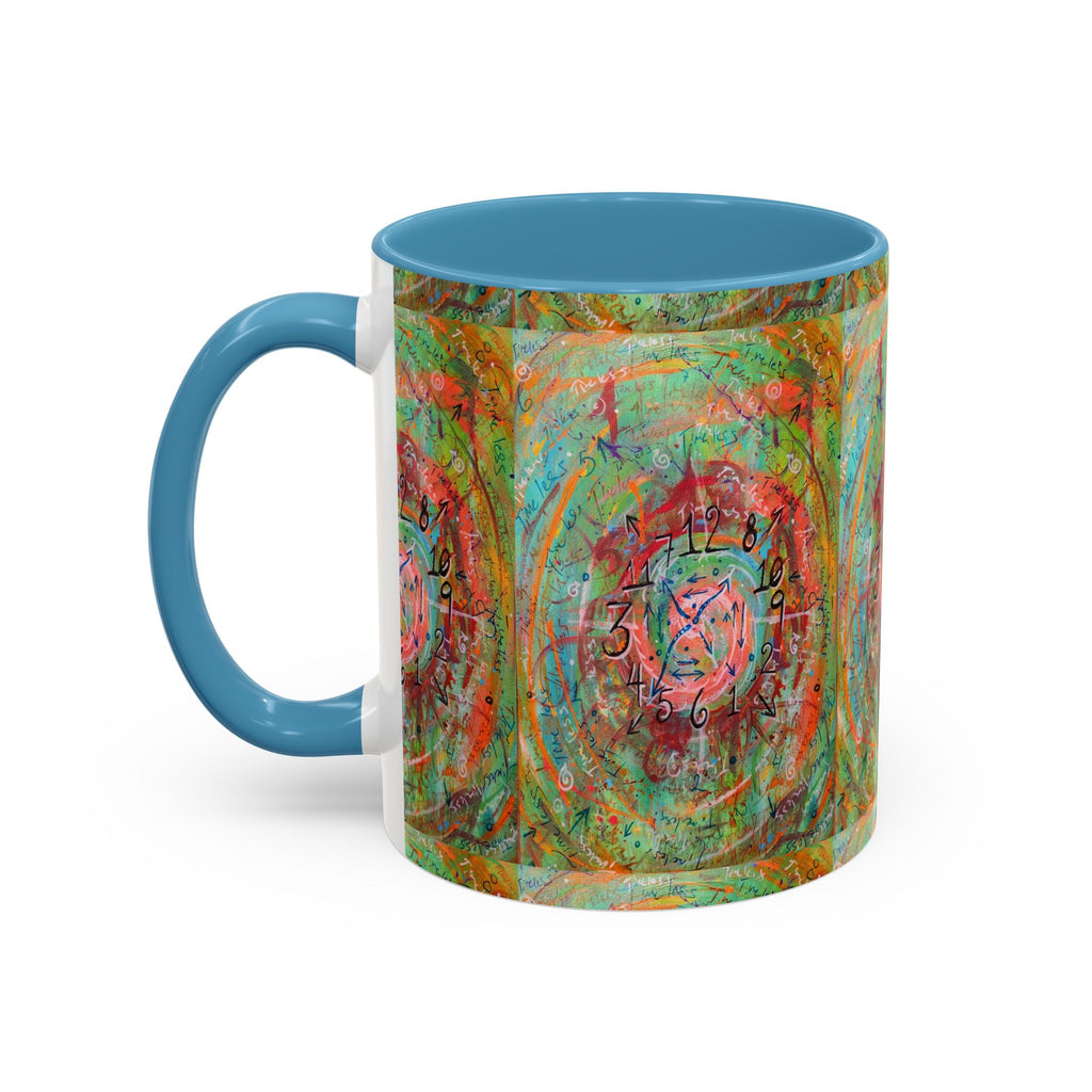 Boho Tarot Clockwork Accent Coffee Mug — Vibrant Abstract Mystic Art (11/15oz)