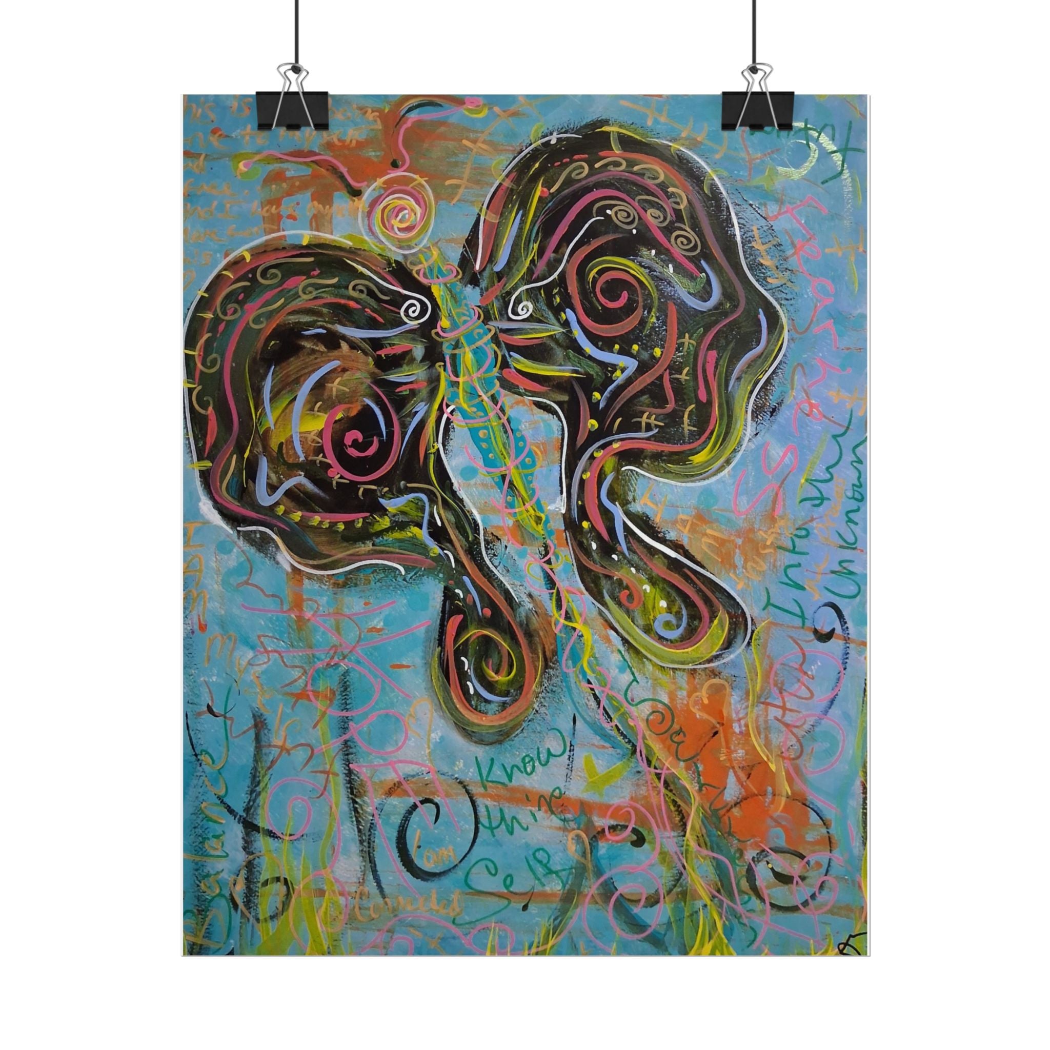 Abstract Butterfly Art Poster – Colorful Whimsical Wall Print