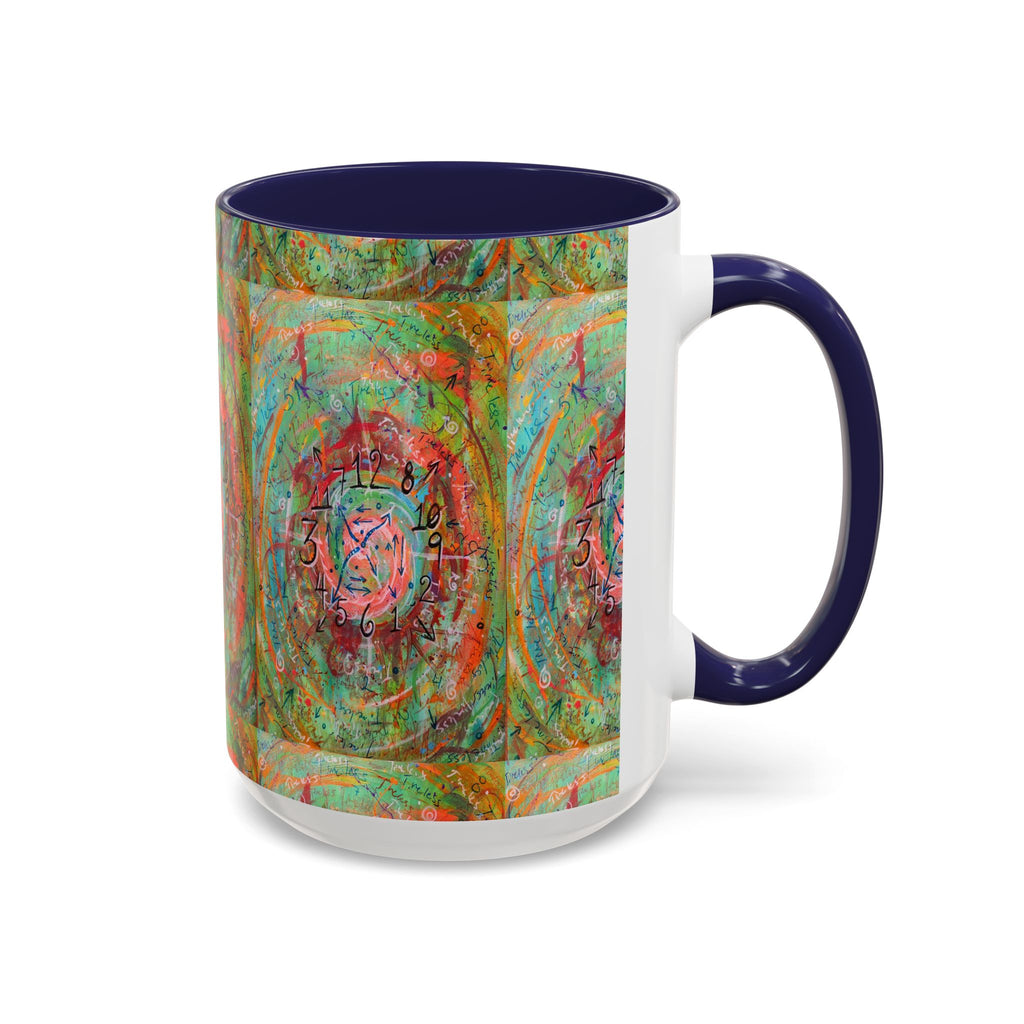 Boho Tarot Clockwork Accent Coffee Mug — Vibrant Abstract Mystic Art (11/15oz)