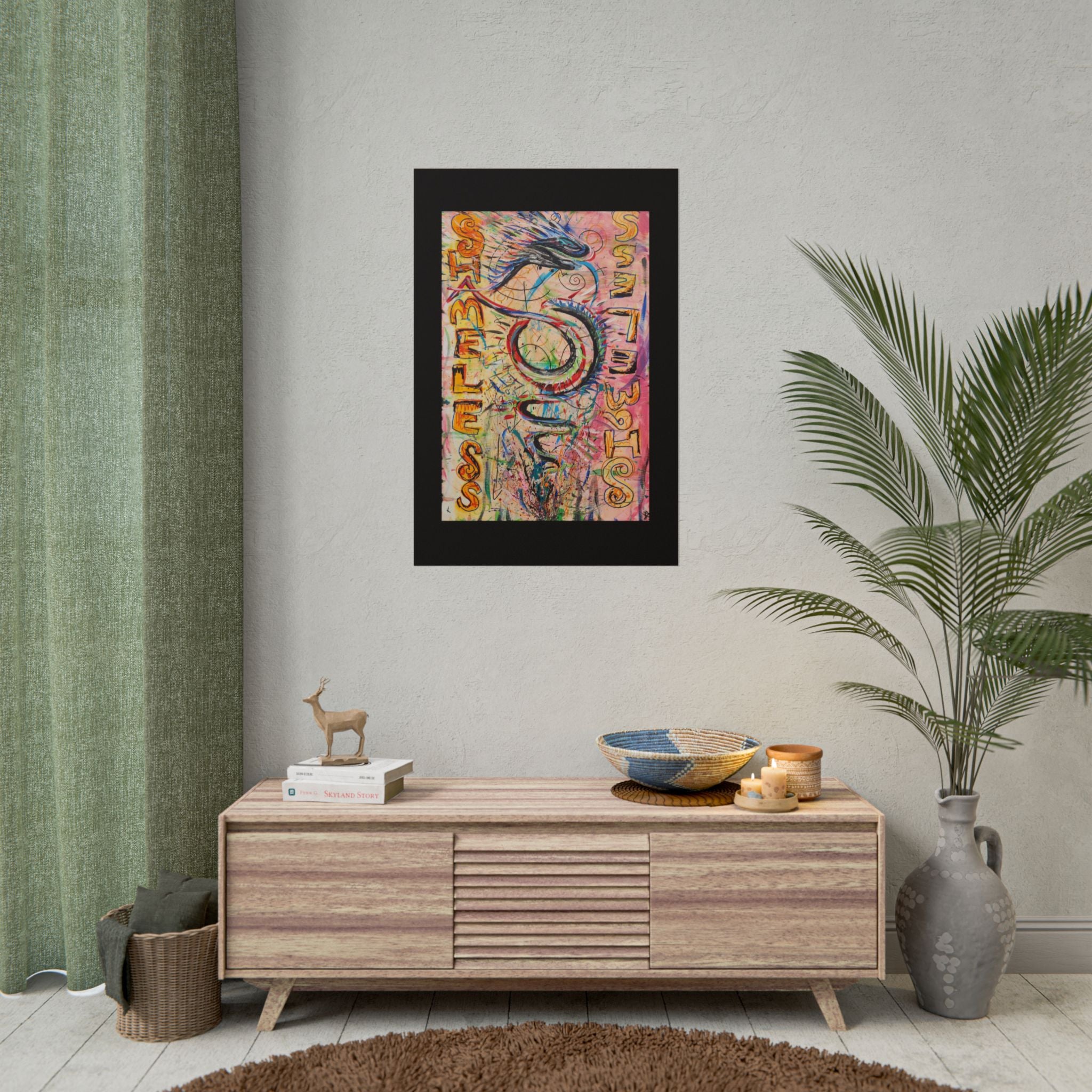 Rolled Poster — Colorful 'Shameless' Abstract Snake Art Print