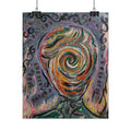 Surreal Swirl Face Poster — Abstract Expressionist Rolled Art Print
