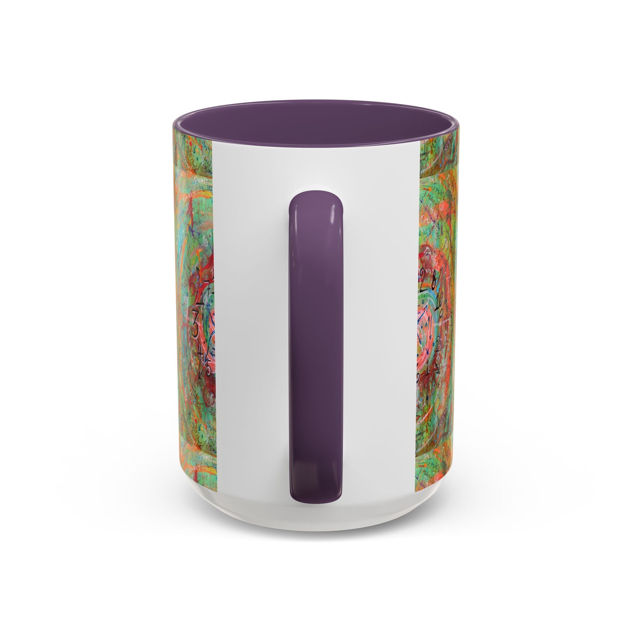 Boho Tarot Clockwork Accent Coffee Mug — Vibrant Abstract Mystic Art (11/15oz)