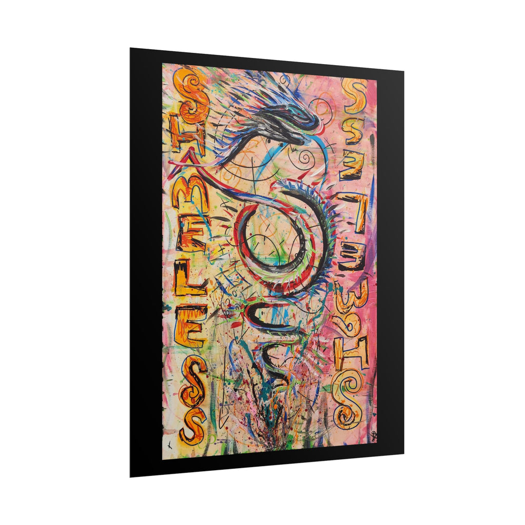 Rolled Poster — Colorful 'Shameless' Abstract Snake Art Print