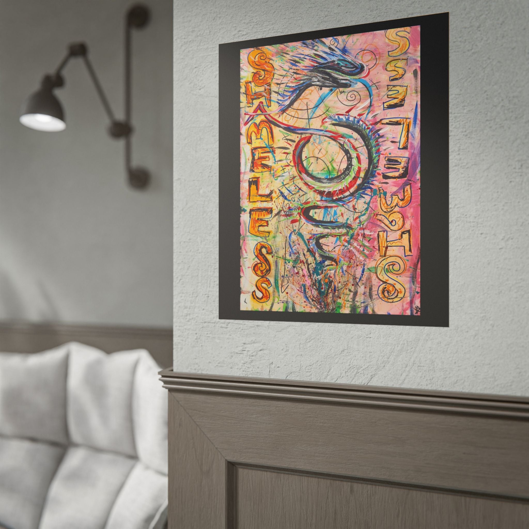Rolled Poster — Colorful 'Shameless' Abstract Snake Art Print