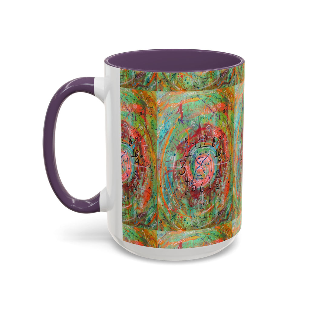 Boho Tarot Clockwork Accent Coffee Mug — Vibrant Abstract Mystic Art (11/15oz)