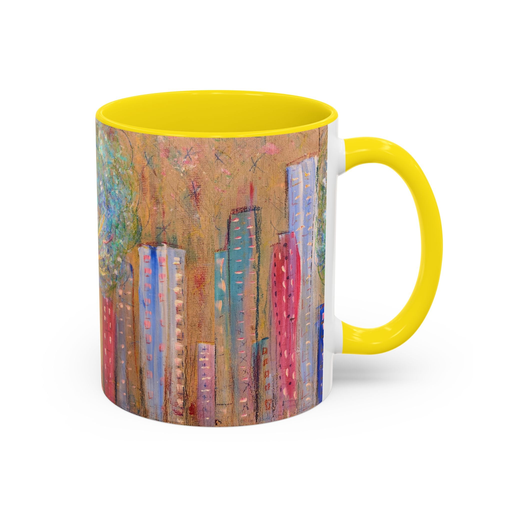 City Tree Coffee Mug — Colorful Urban Tree Art Accent Mug (11/15 oz)