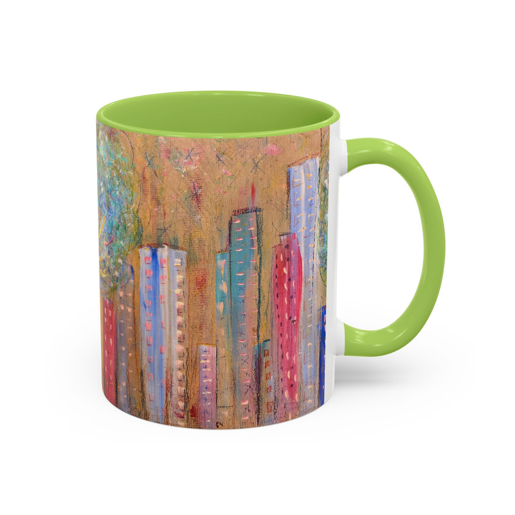 City Tree Coffee Mug — Colorful Urban Tree Art Accent Mug (11/15 oz)