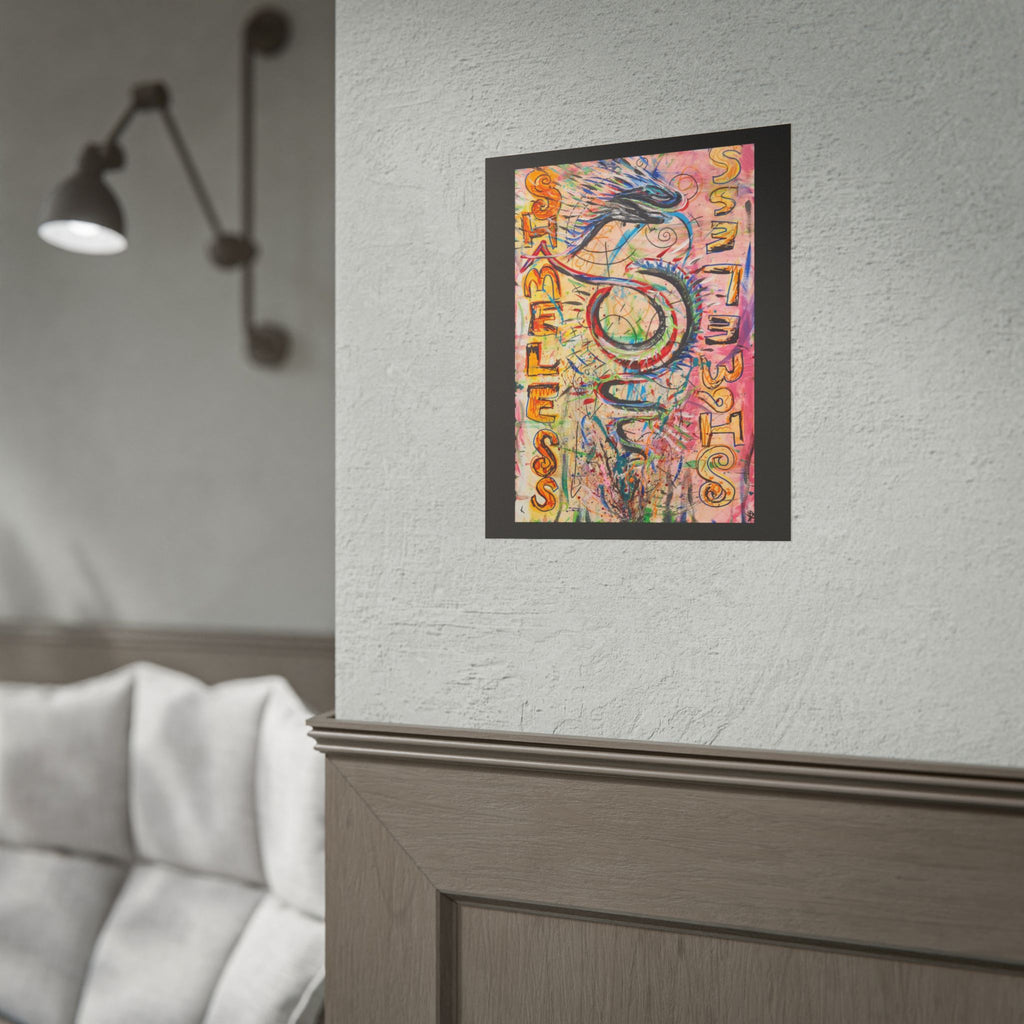 Rolled Poster — Colorful 'Shameless' Abstract Snake Art Print