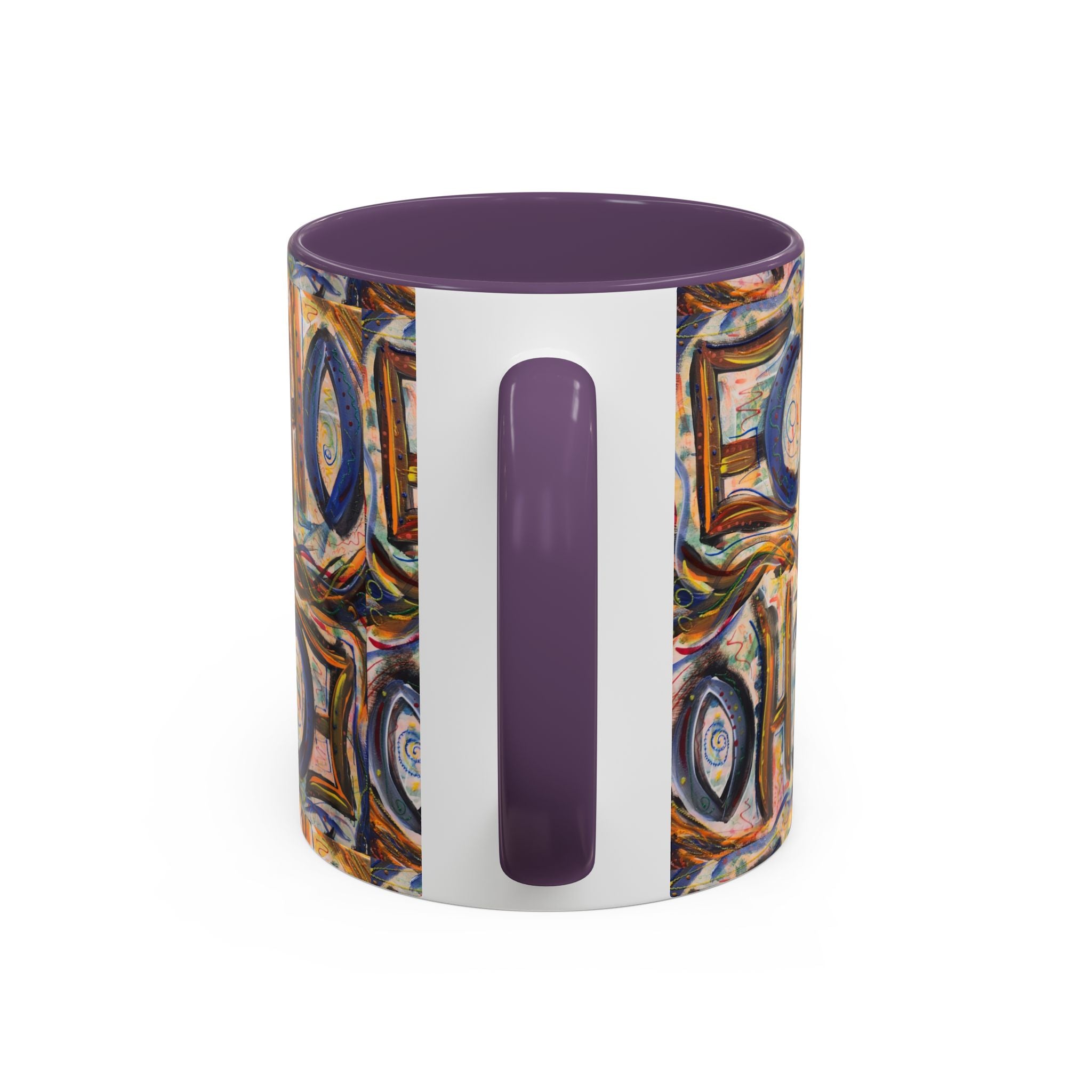 Echo Abstract Geometric Accent Coffee Mug – Colorful Modern Art Design (11/15 oz)