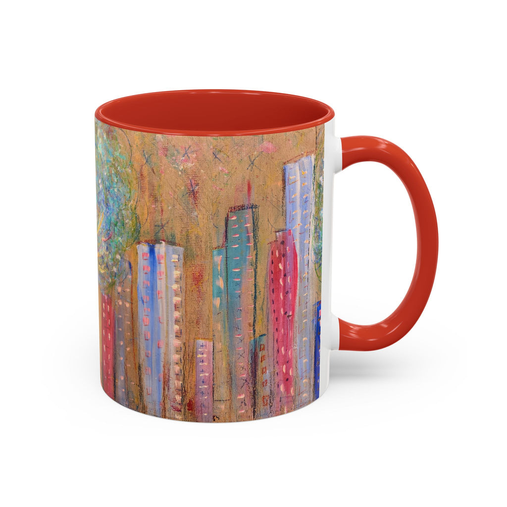 City Tree Coffee Mug — Colorful Urban Tree Art Accent Mug (11/15 oz)
