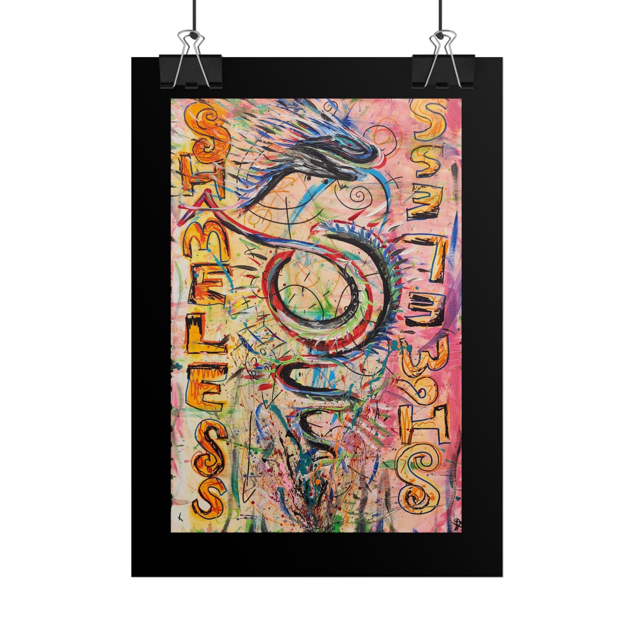 Rolled Poster — Colorful 'Shameless' Abstract Snake Art Print