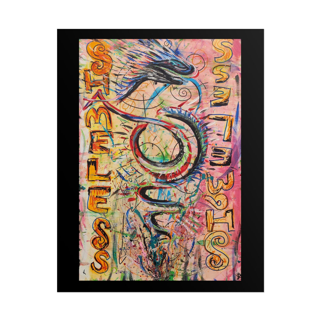 Rolled Poster — Colorful 'Shameless' Abstract Snake Art Print