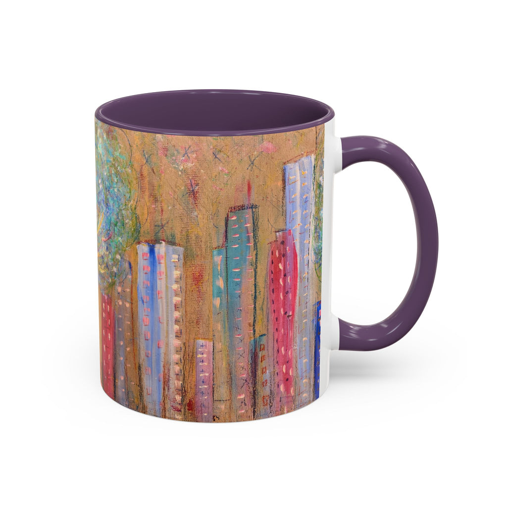City Tree Coffee Mug — Colorful Urban Tree Art Accent Mug (11/15 oz)