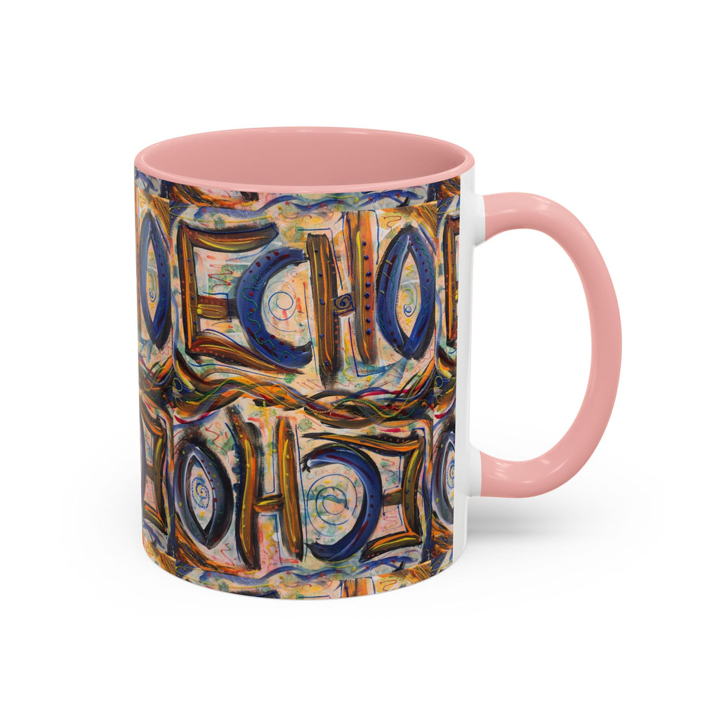 Echo Abstract Geometric Accent Coffee Mug – Colorful Modern Art Design (11/15 oz)
