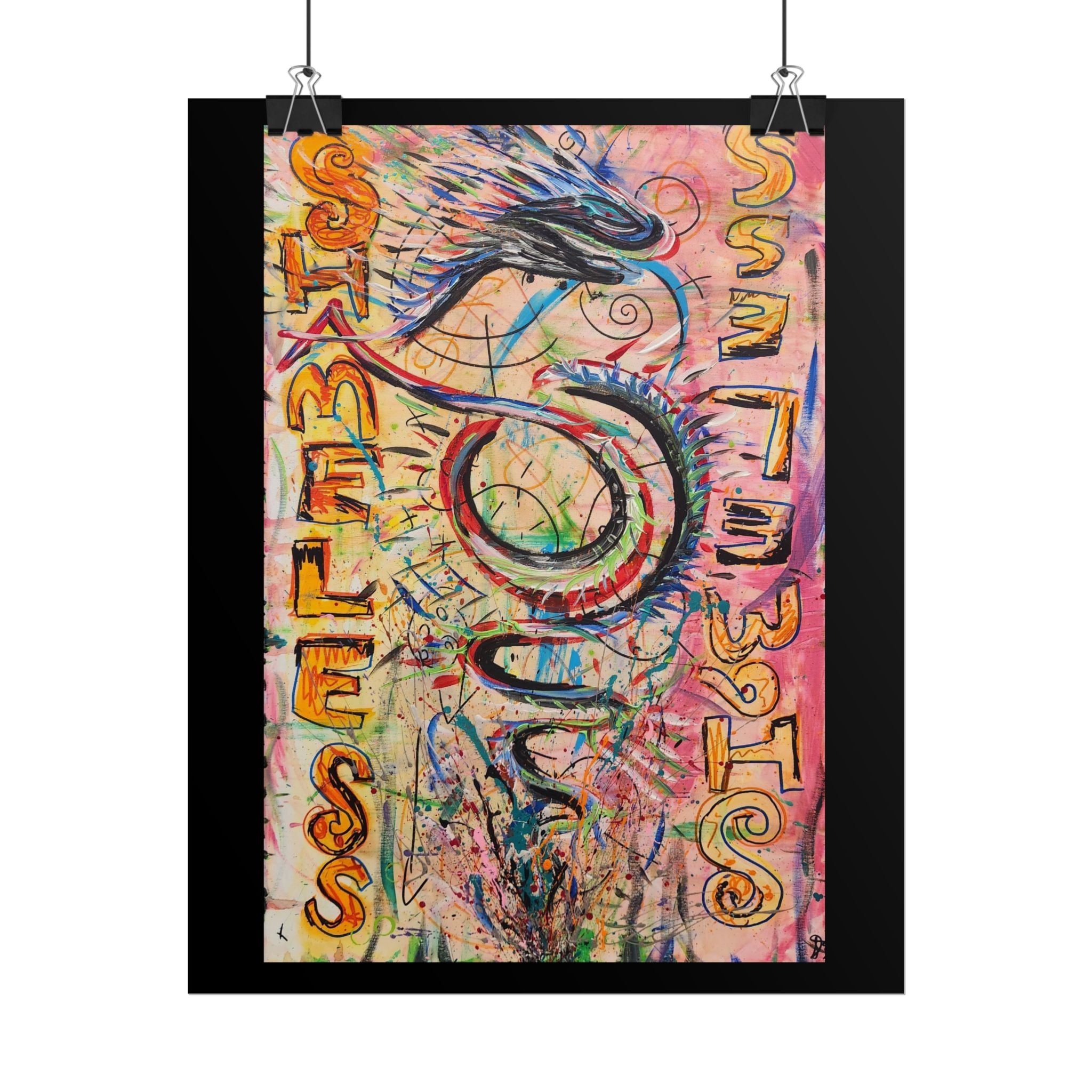 Rolled Poster — Colorful 'Shameless' Abstract Snake Art Print