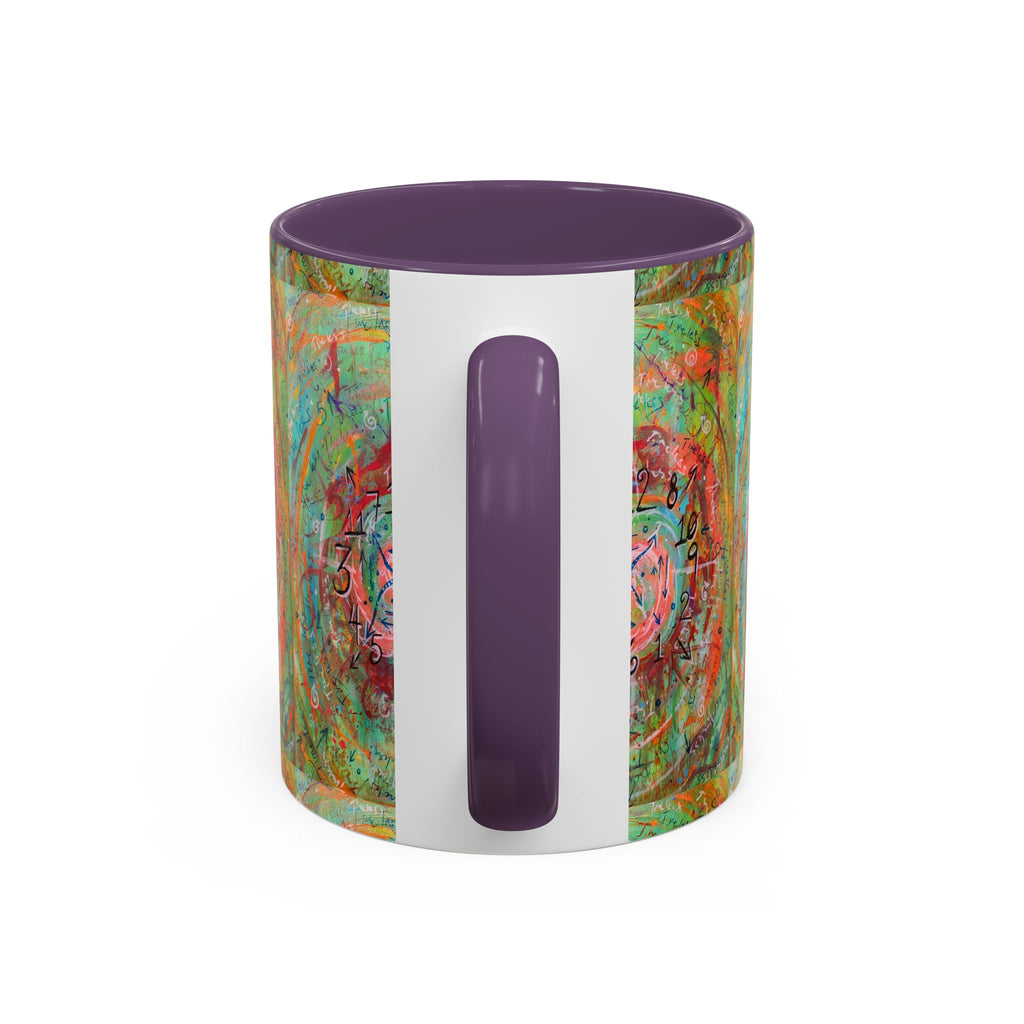 Boho Tarot Clockwork Accent Coffee Mug — Vibrant Abstract Mystic Art (11/15oz)