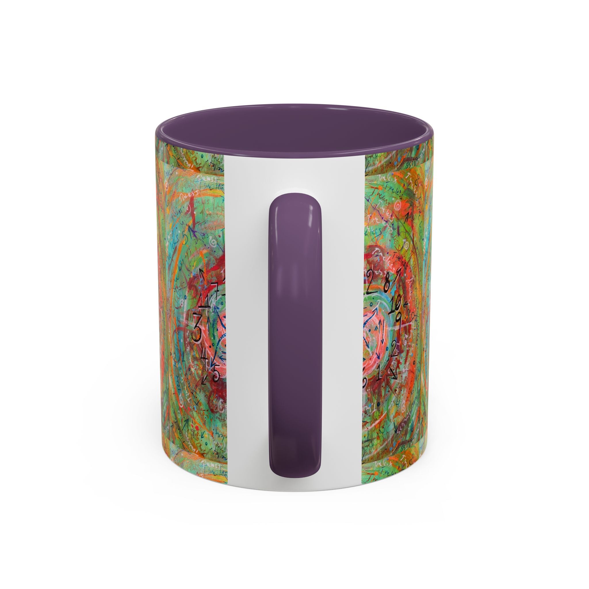 Boho Tarot Clockwork Accent Coffee Mug — Vibrant Abstract Mystic Art (11/15oz)
