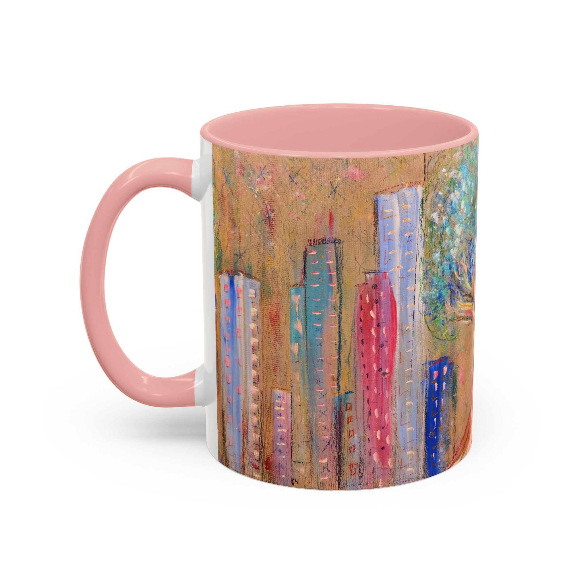 City Tree Coffee Mug — Colorful Urban Tree Art Accent Mug (11/15 oz)
