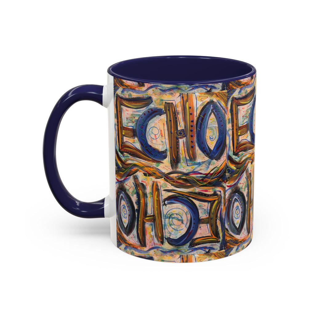 Echo Abstract Geometric Accent Coffee Mug – Colorful Modern Art Design (11/15 oz)